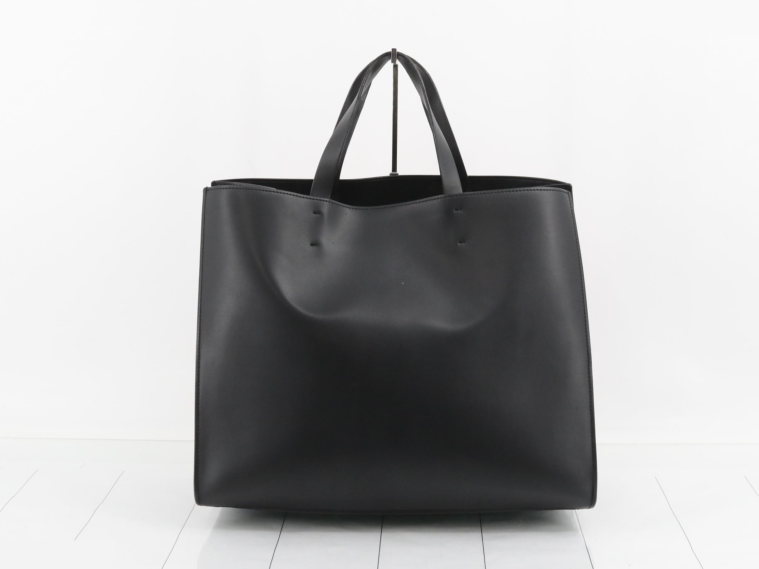 leather logo tote bag — view 2
