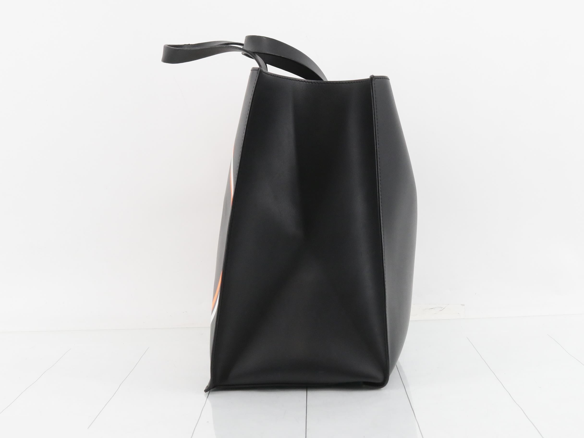 leather logo tote bag — view 3