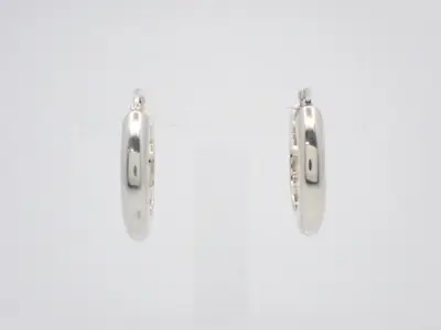hoop earrings, 925 sterling silver, 14.4g, logo, 2.7cm in height.