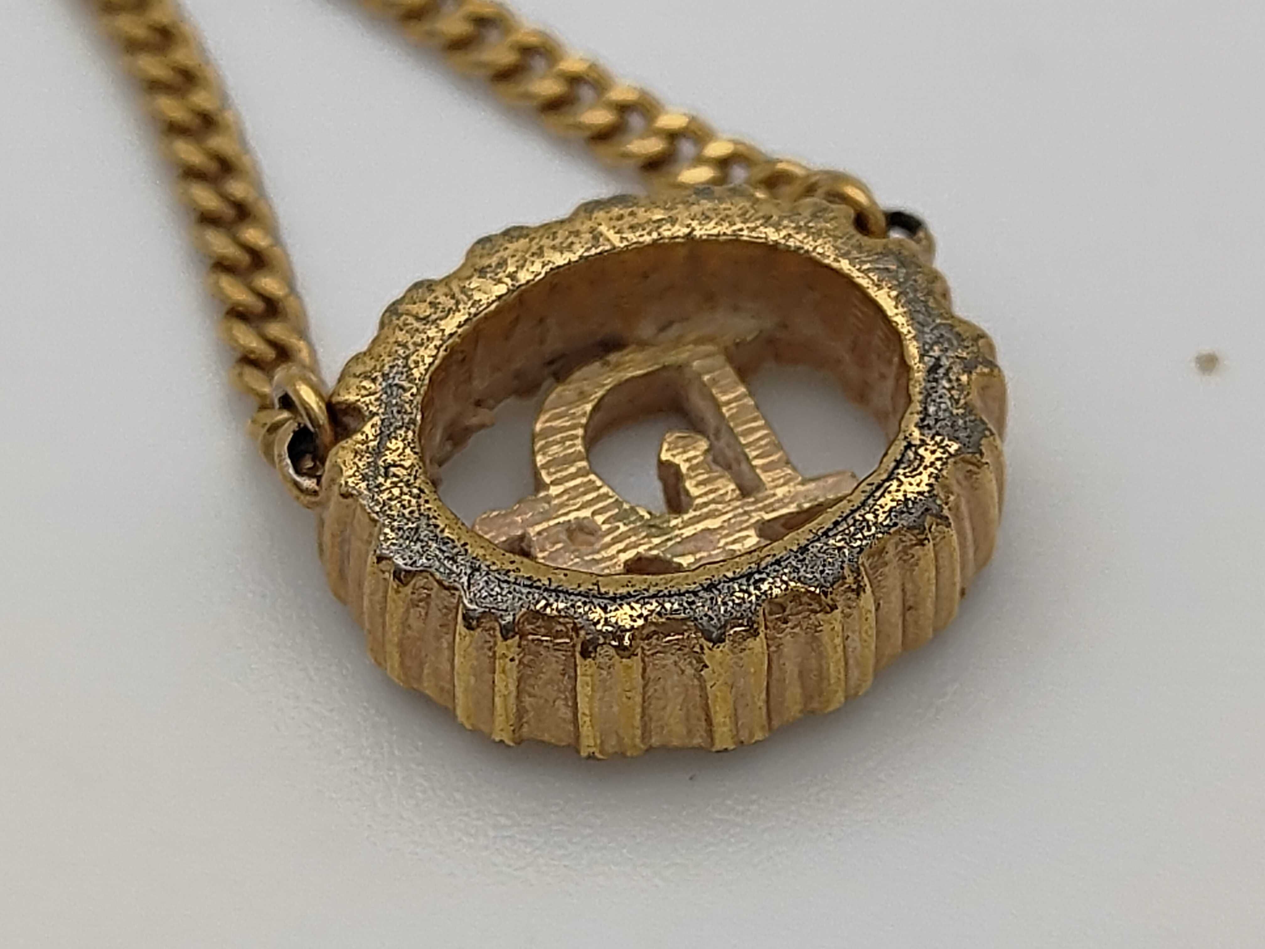 Christian Rhinestone Circle Logo Gold Necklace — view 6