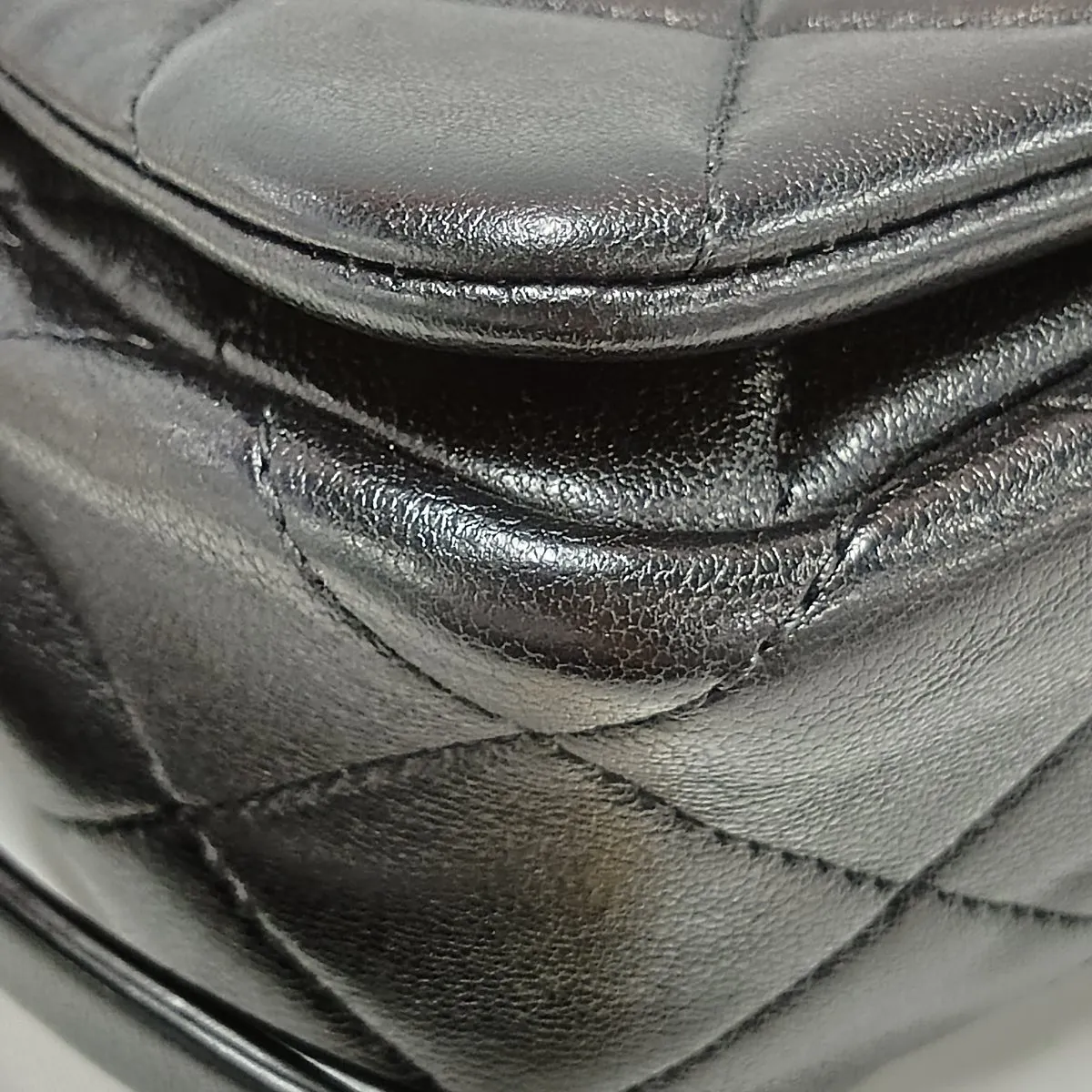 Matelassé Lambskin Chain Shoulder Bag, Black with Gold Hardware, U0JN1T7J, Random Plate — view 12