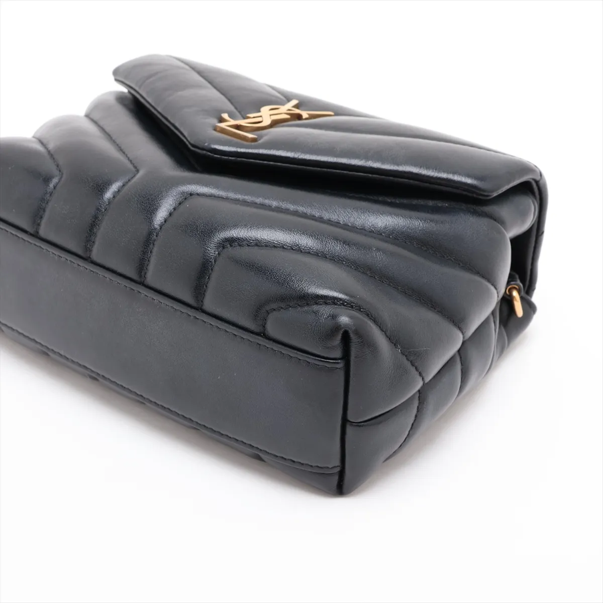 Loulou 467072 Leather Shoulder Bag, Black — view 3