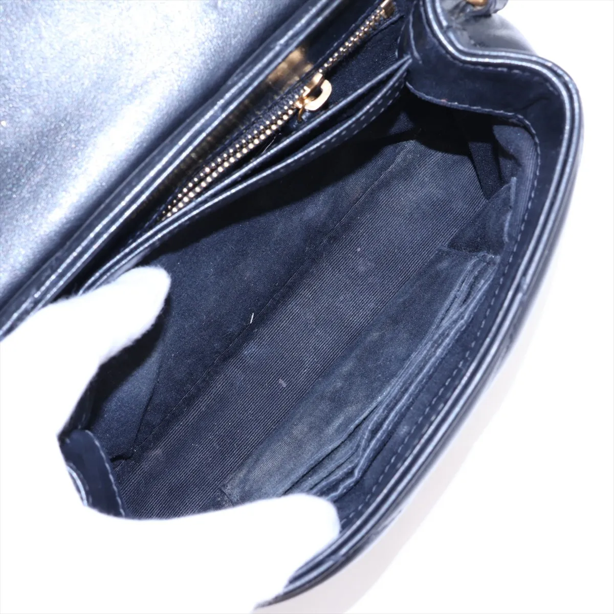 Loulou 467072 Leather Shoulder Bag, Black — view 6