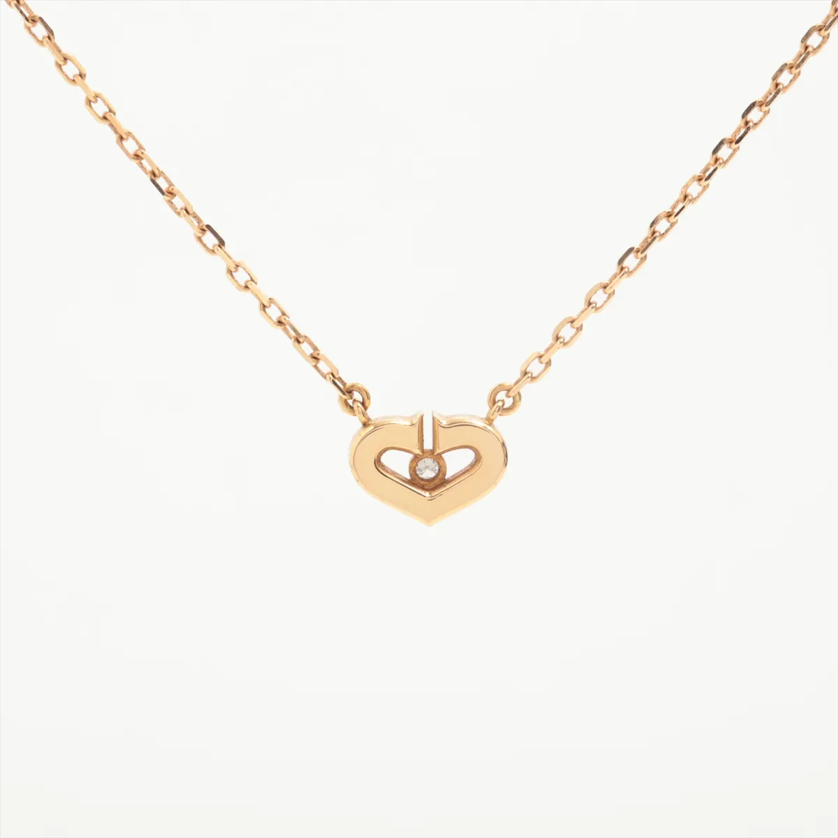 C Heart 1P Diamond Necklace 750 (PG) 4.1g OY9048 — view 2
