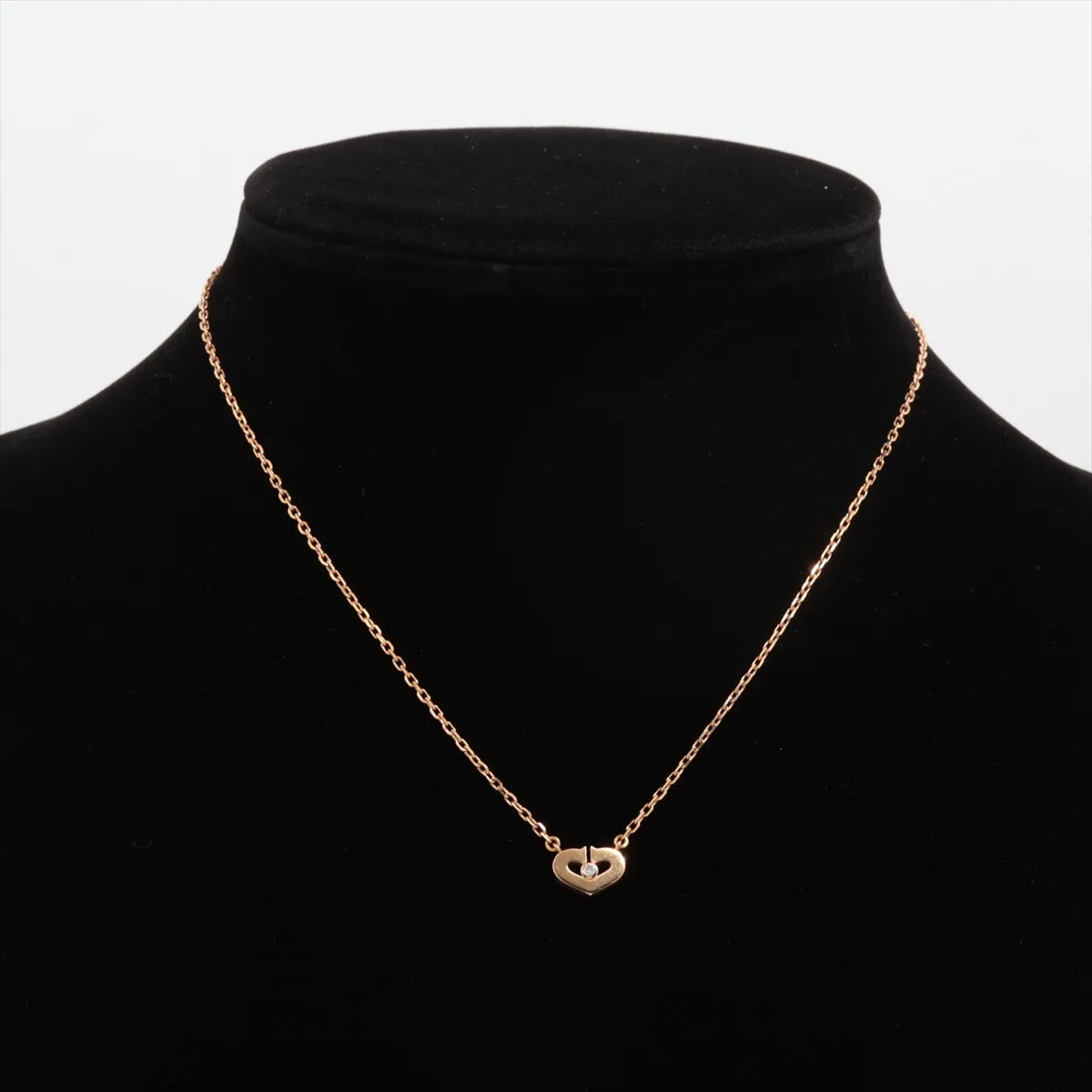 C Heart 1P Diamond Necklace 750 (PG) 4.1g OY9048 — view 5