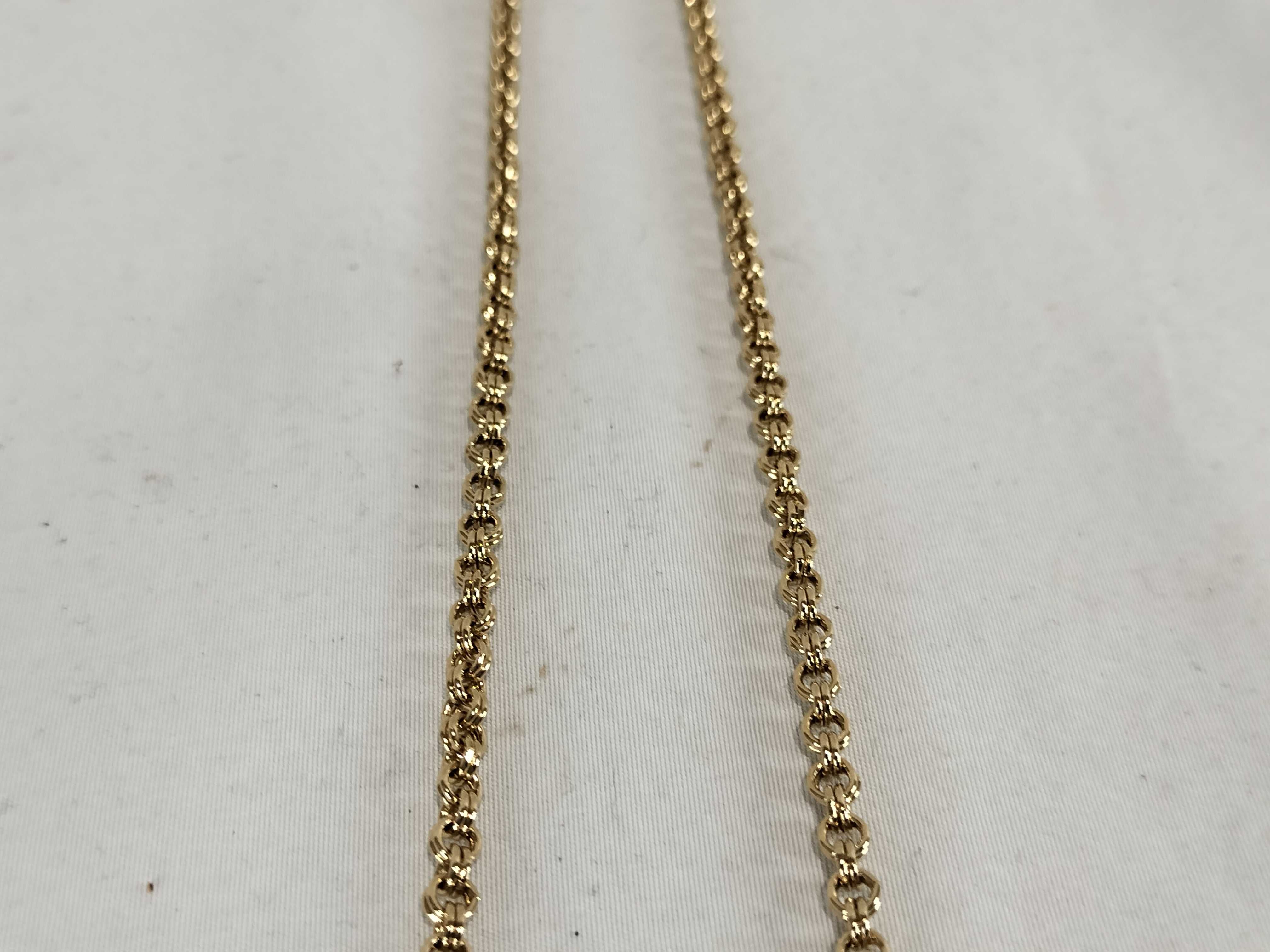 necklace with CD logo, rhinestones, GP gold color, with box. — view 2