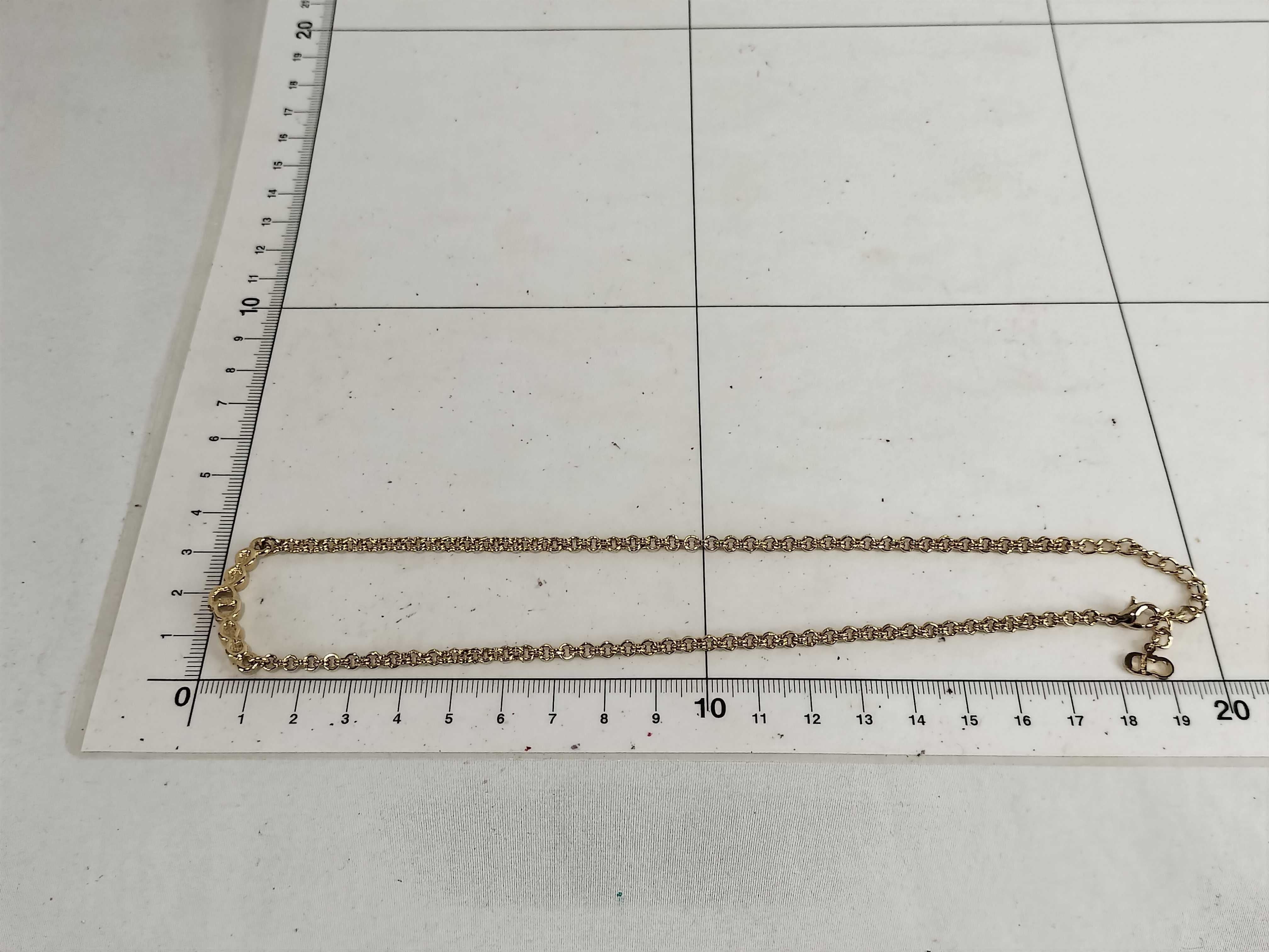 necklace with CD logo, rhinestones, GP gold color, with box. — view 4