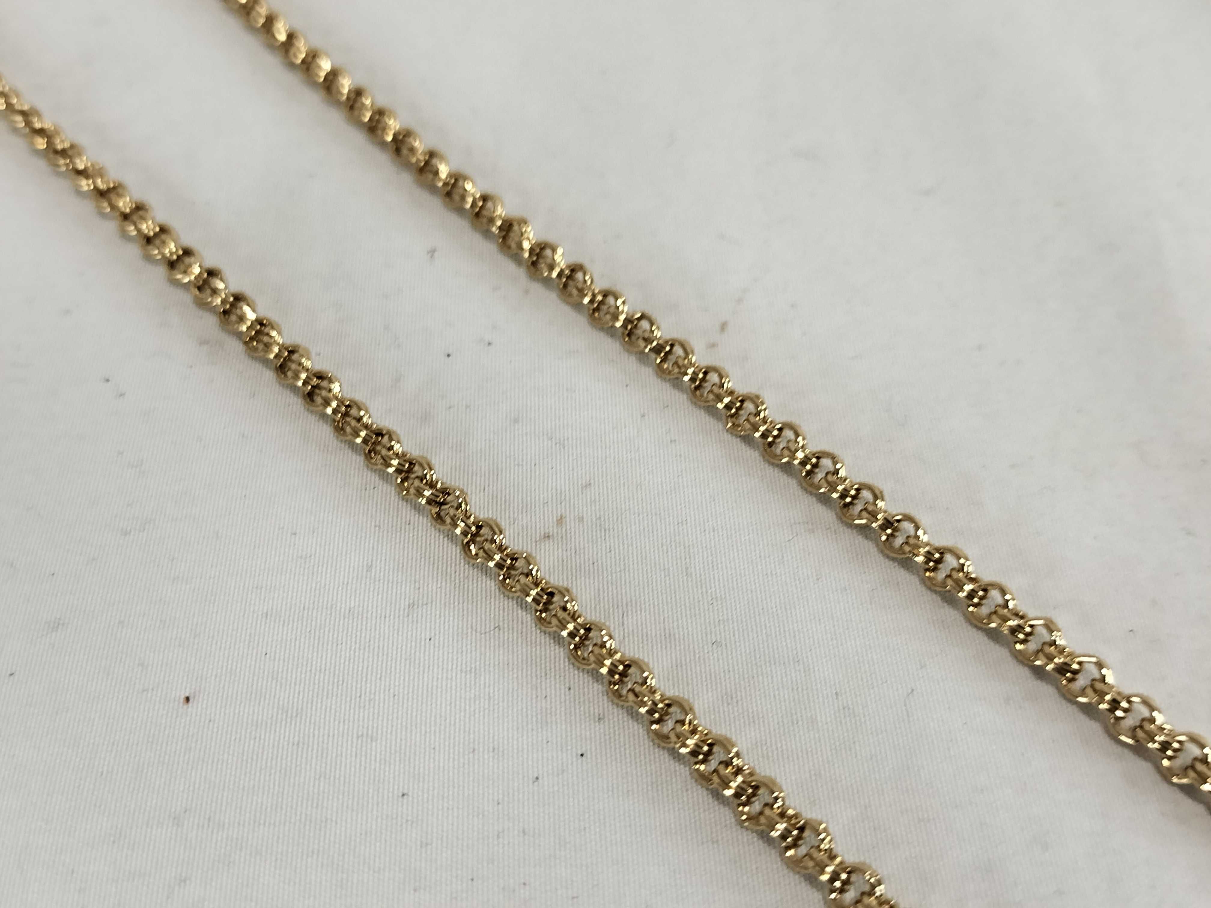 necklace with CD logo, rhinestones, GP gold color, with box. — view 7