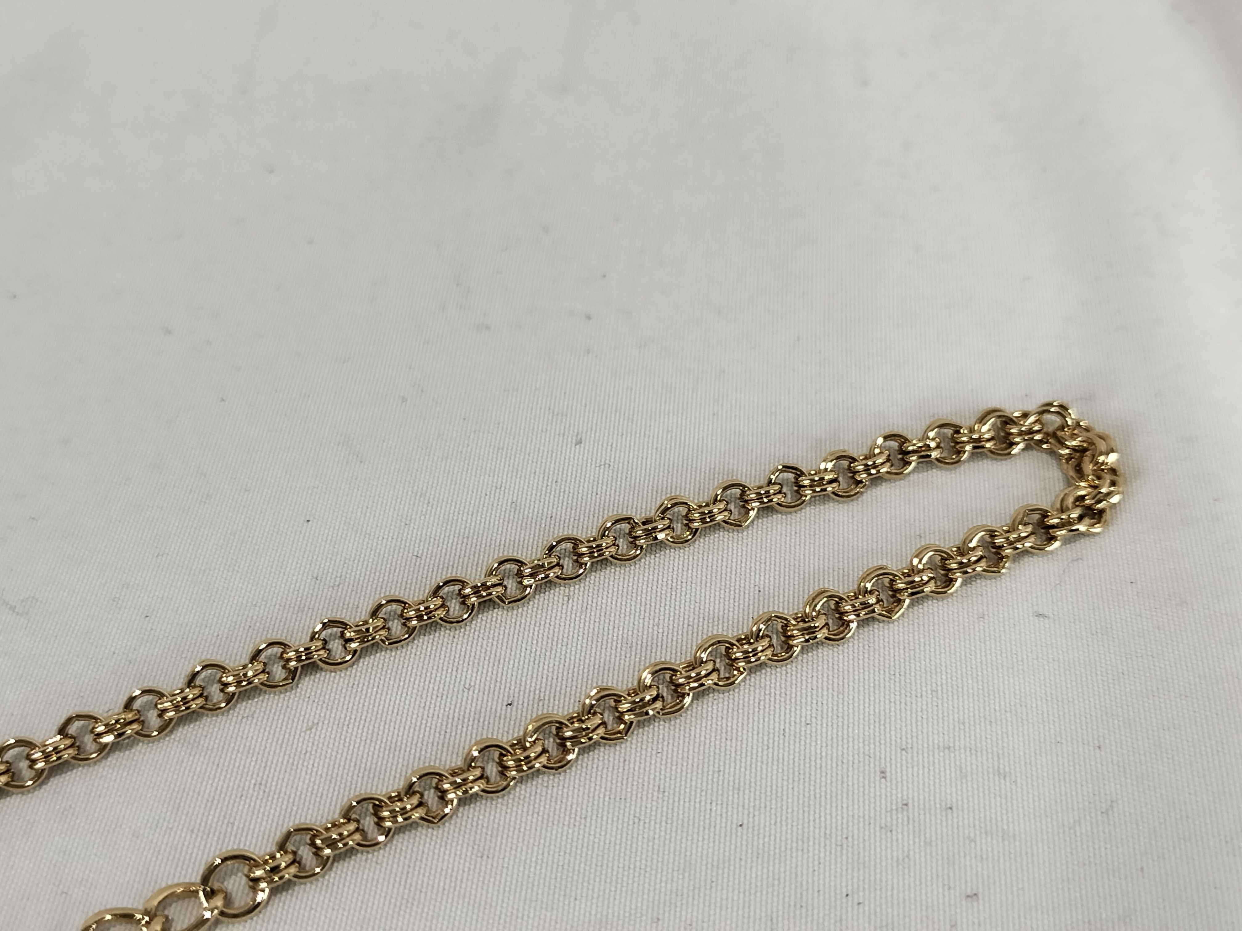 necklace with CD logo, rhinestones, GP gold color, with box. — view 9
