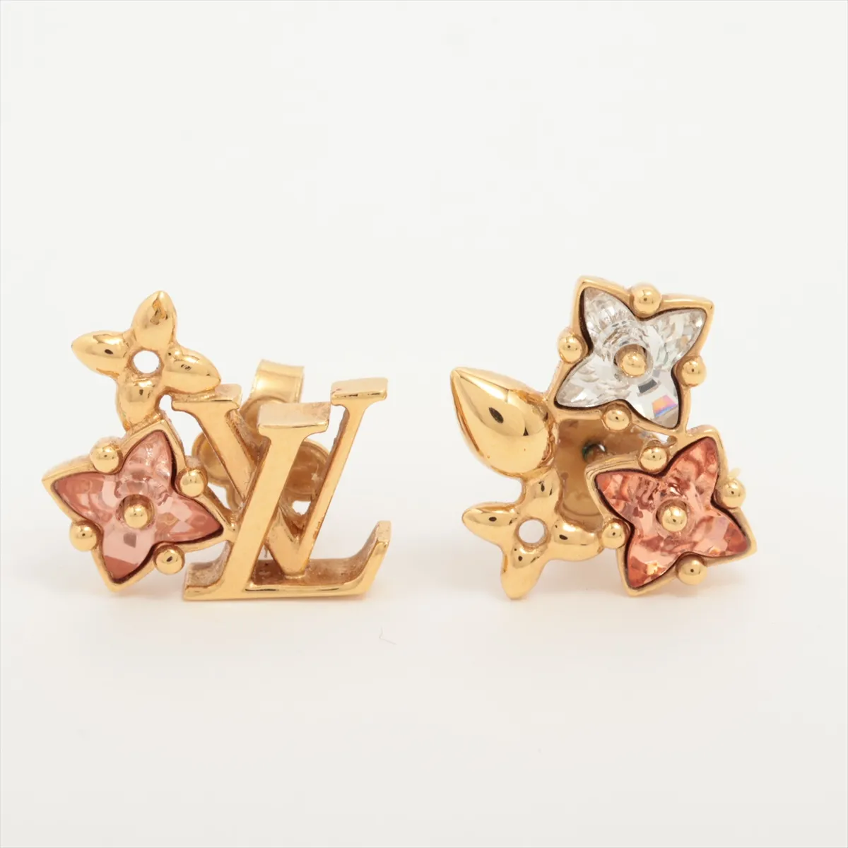 M00786 Boucles d'Oreilles Puces Lulugram LE2244 Earrings (Pair) GP Gold. Shows signs of wear: