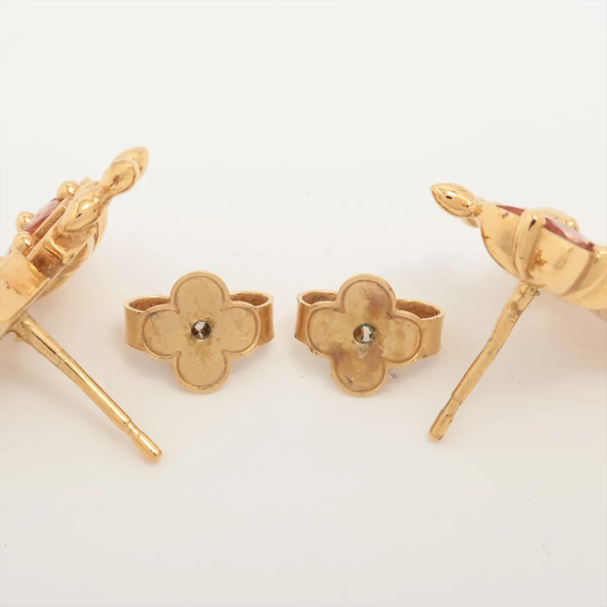 M00786 Boucles d'Oreilles Puces Lulugram LE2244 Earrings (Pair) GP Gold. Shows signs of wear: — view 4