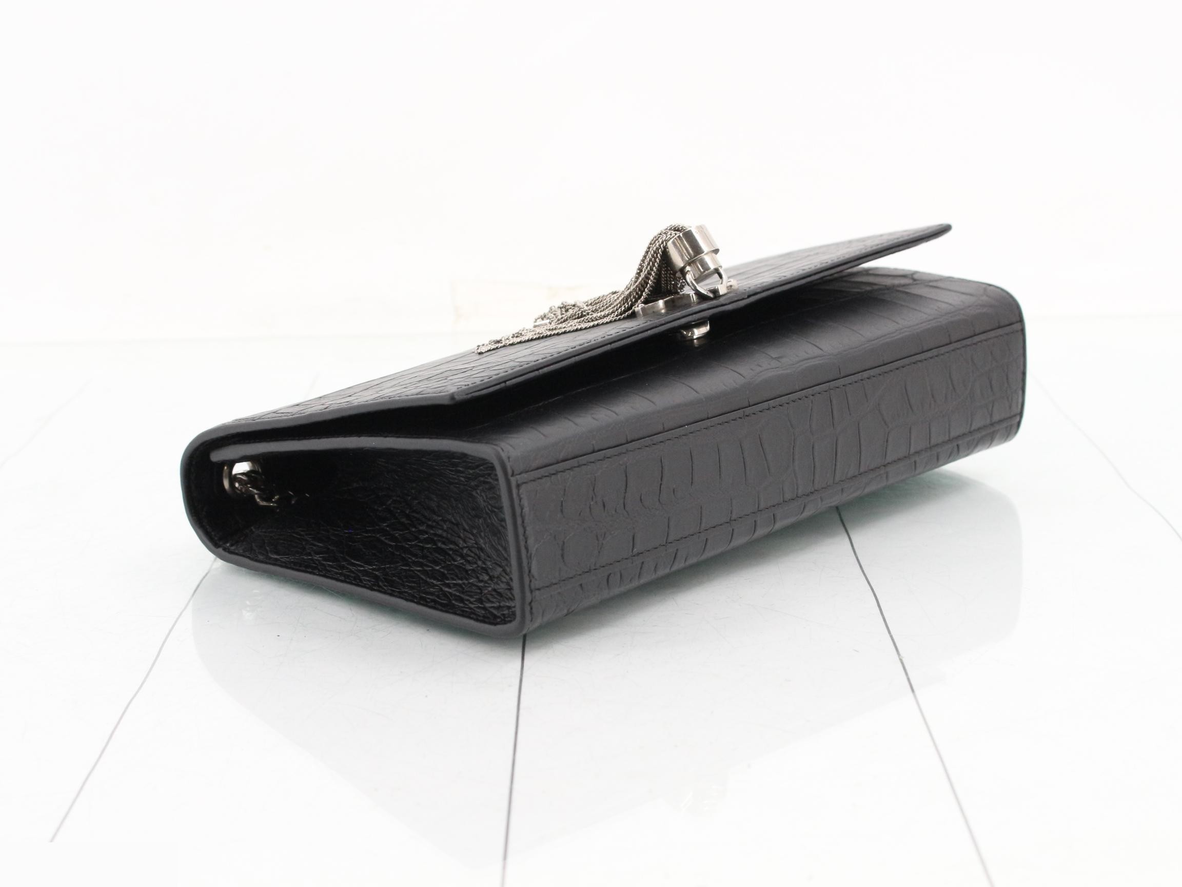 Kate Leather Chain Shoulder Bag, Black — view 5