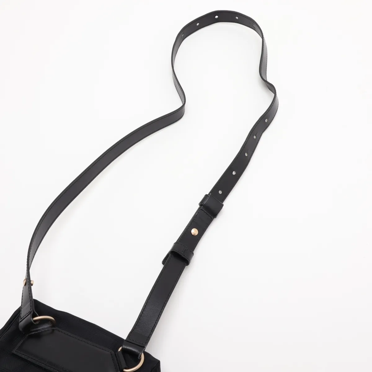 New Travel Line Nylon x Leather Shoulder Bag, Black with Gold Hardware, 7990476 (Serial Number 7) — view 5