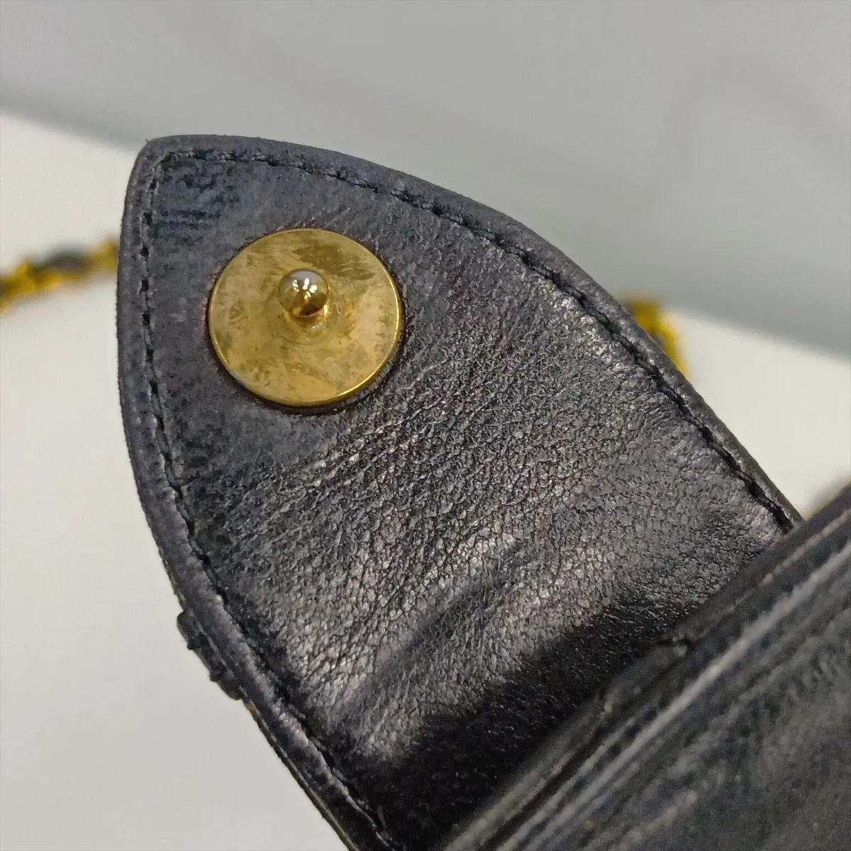 Matelassé Lambskin Chain Shoulder Bag, Push-Lock, Black with Gold Hardware, 0462210 (Serial Number 0) — view 10