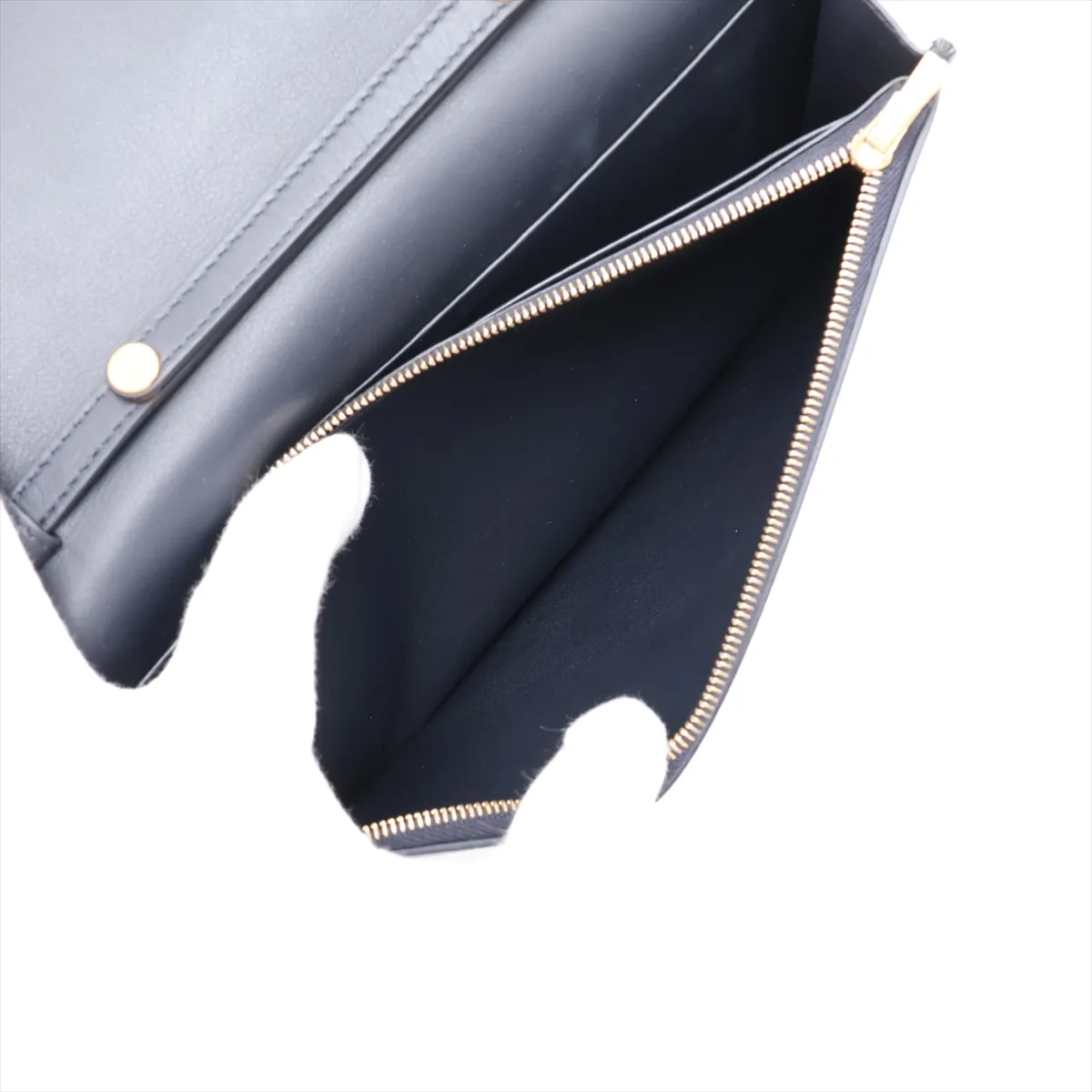 Frame Leather Chain Shoulder Bag, Navy x Red — view 8