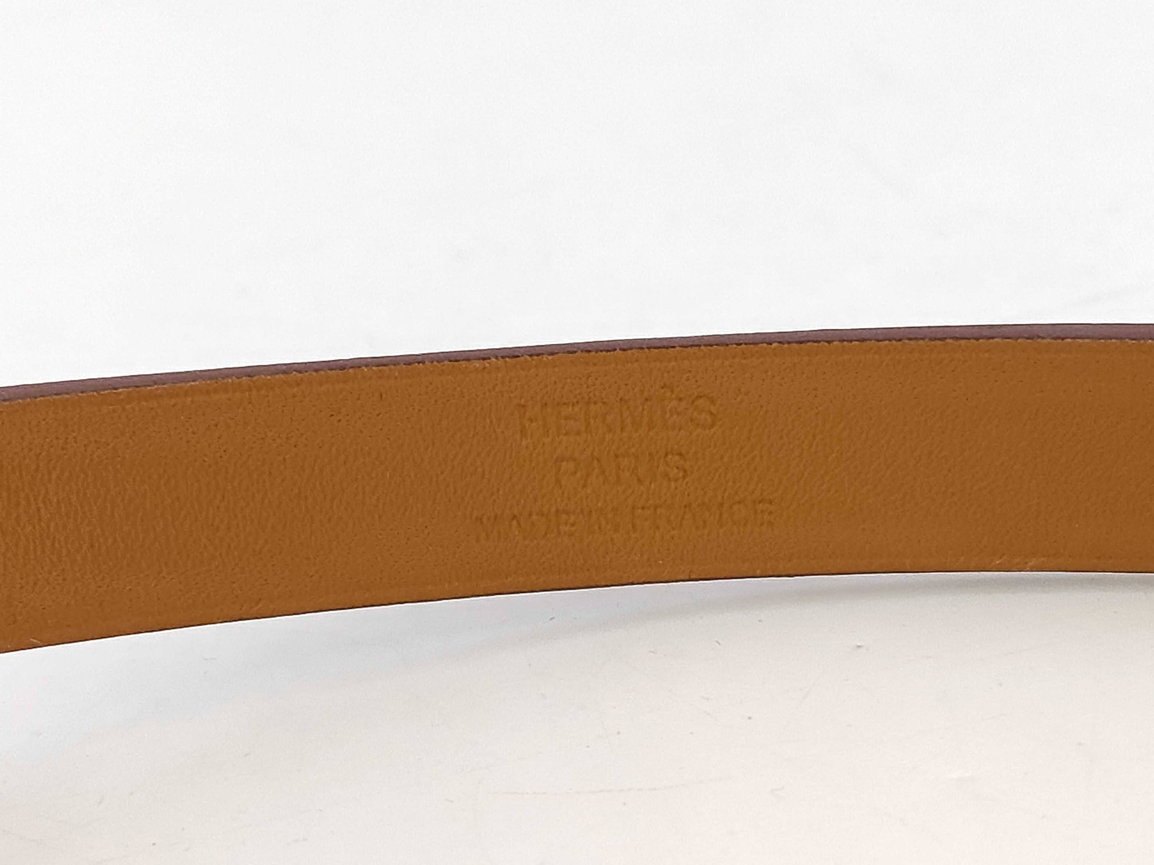 Brown Calfskin Bracelet/Bangle with GP Hardware (D Stamp) — view 4