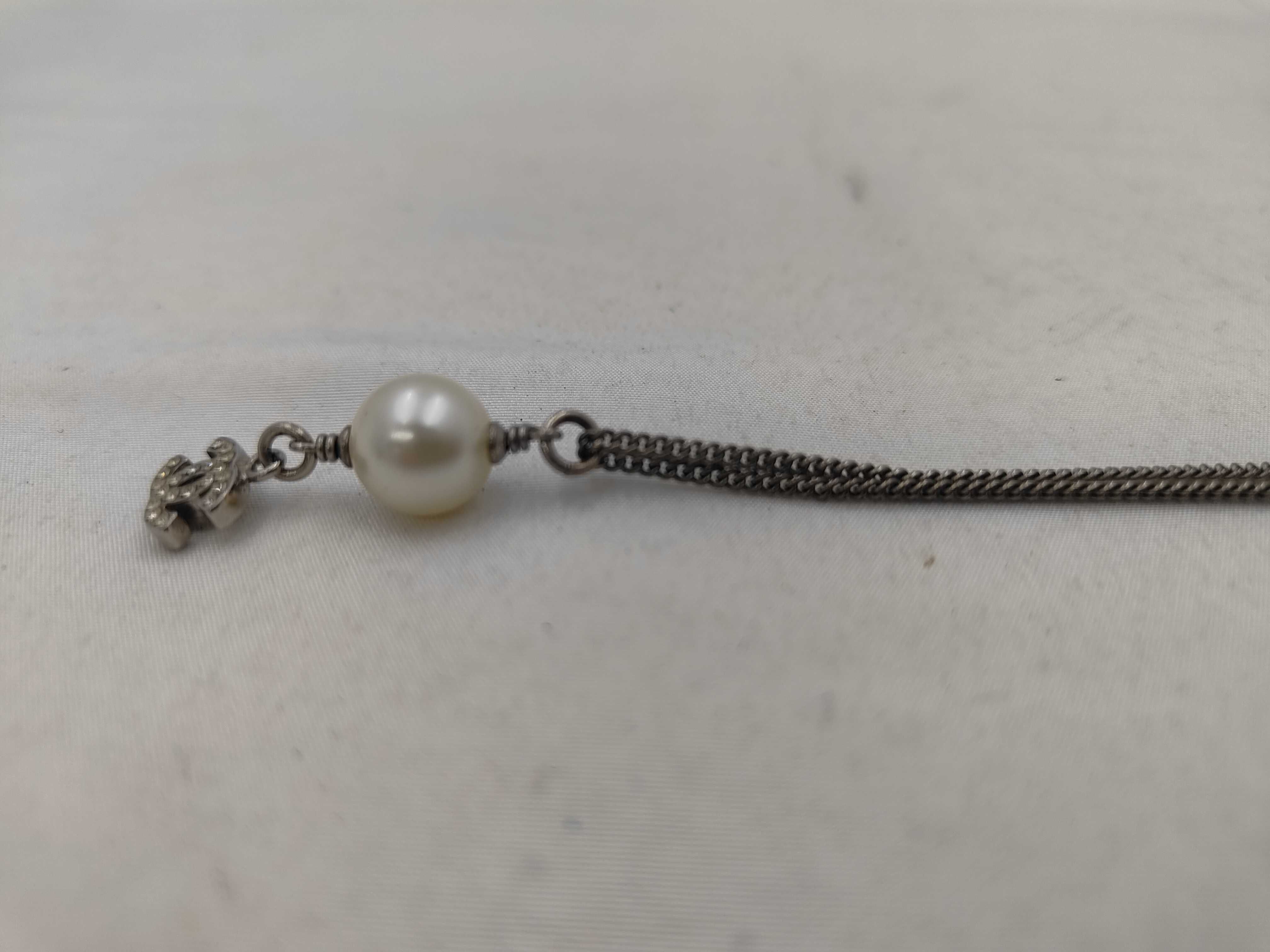 Necklace 07A Coco Mark Rhinestone Pearl Necklace — view 2