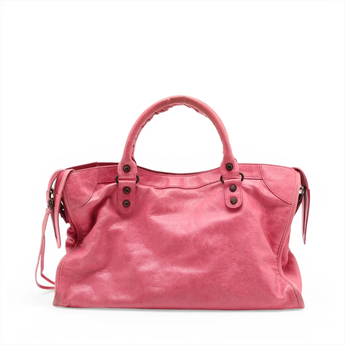 The City Leather 2-Way Handbag, Pink, 115748, with Mirror — view 2