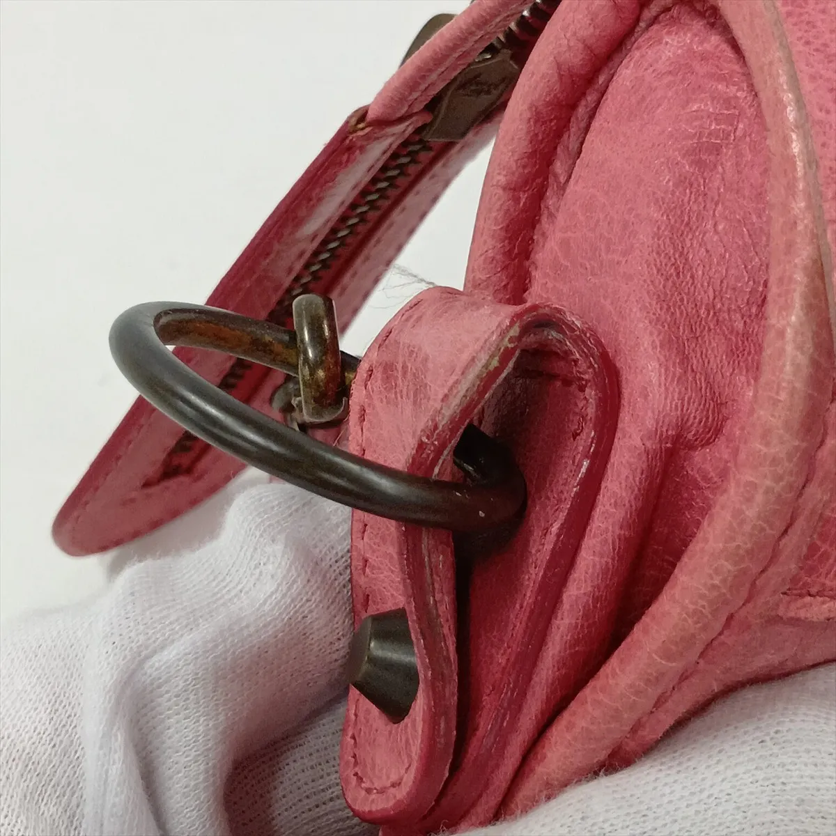 The City Leather 2-Way Handbag, Pink, 115748, with Mirror — view 15