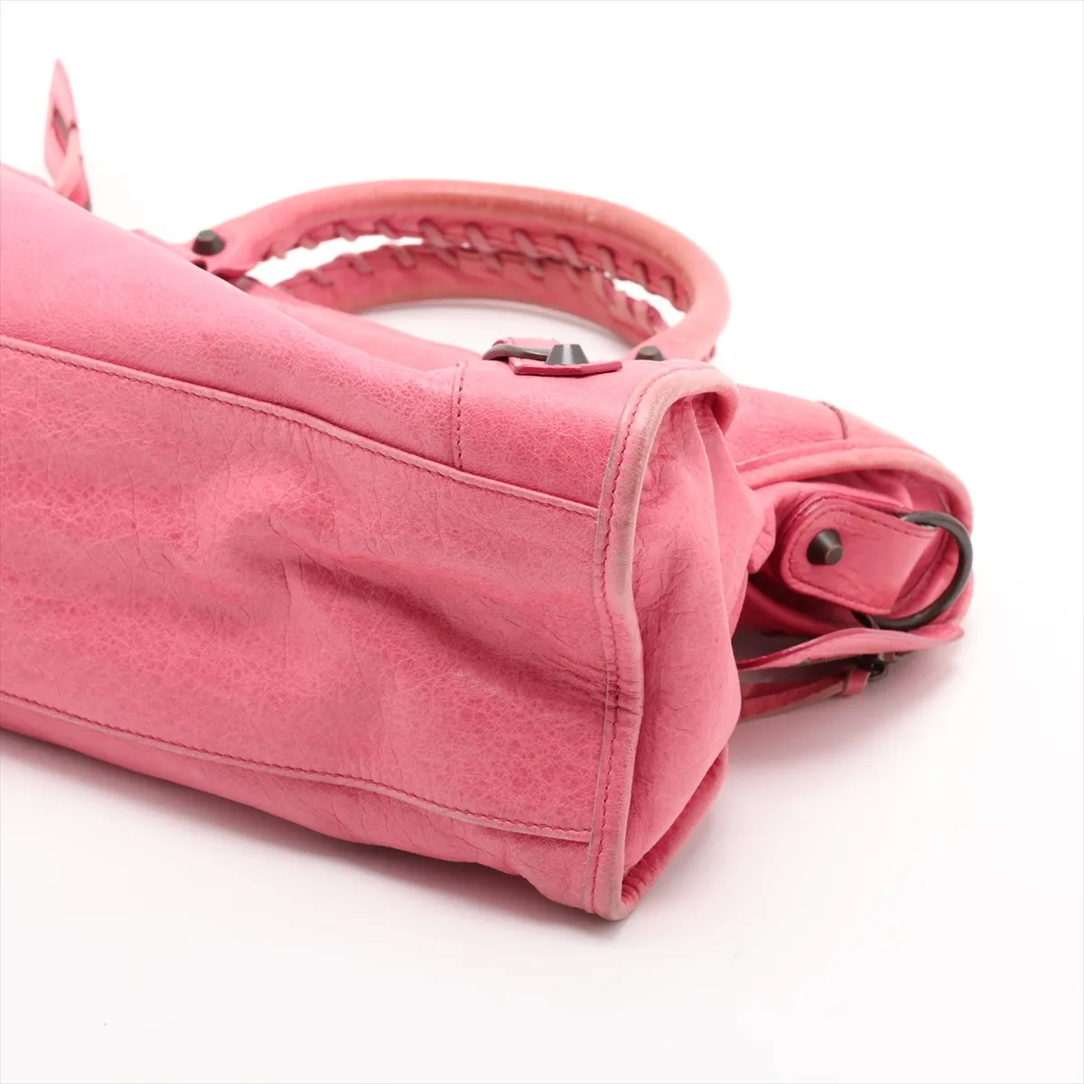 The City Leather 2-Way Handbag, Pink, 115748, with Mirror — view 3