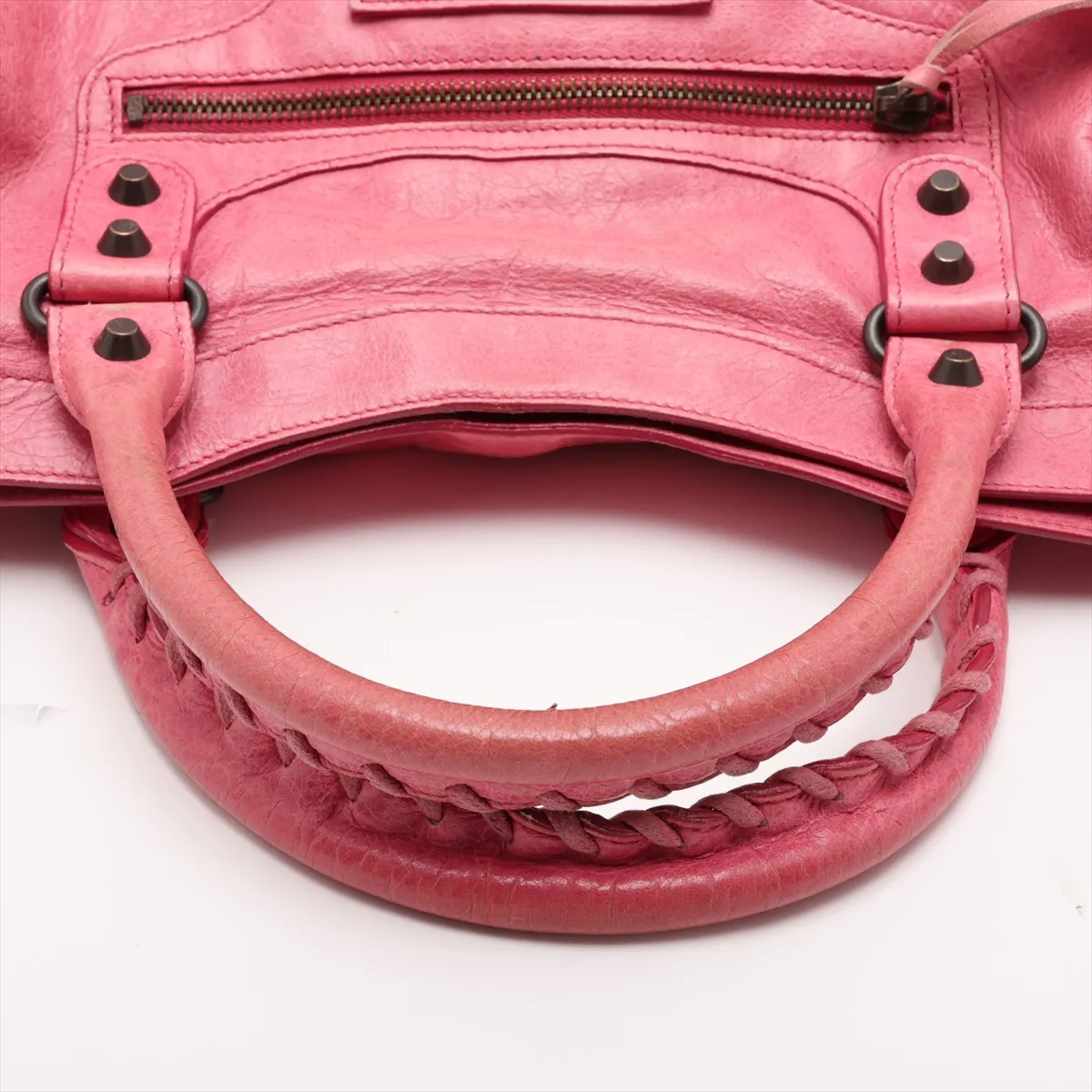 The City Leather 2-Way Handbag, Pink, 115748, with Mirror — view 5