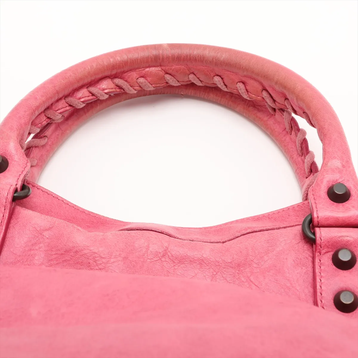 The City Leather 2-Way Handbag, Pink, 115748, with Mirror — view 6
