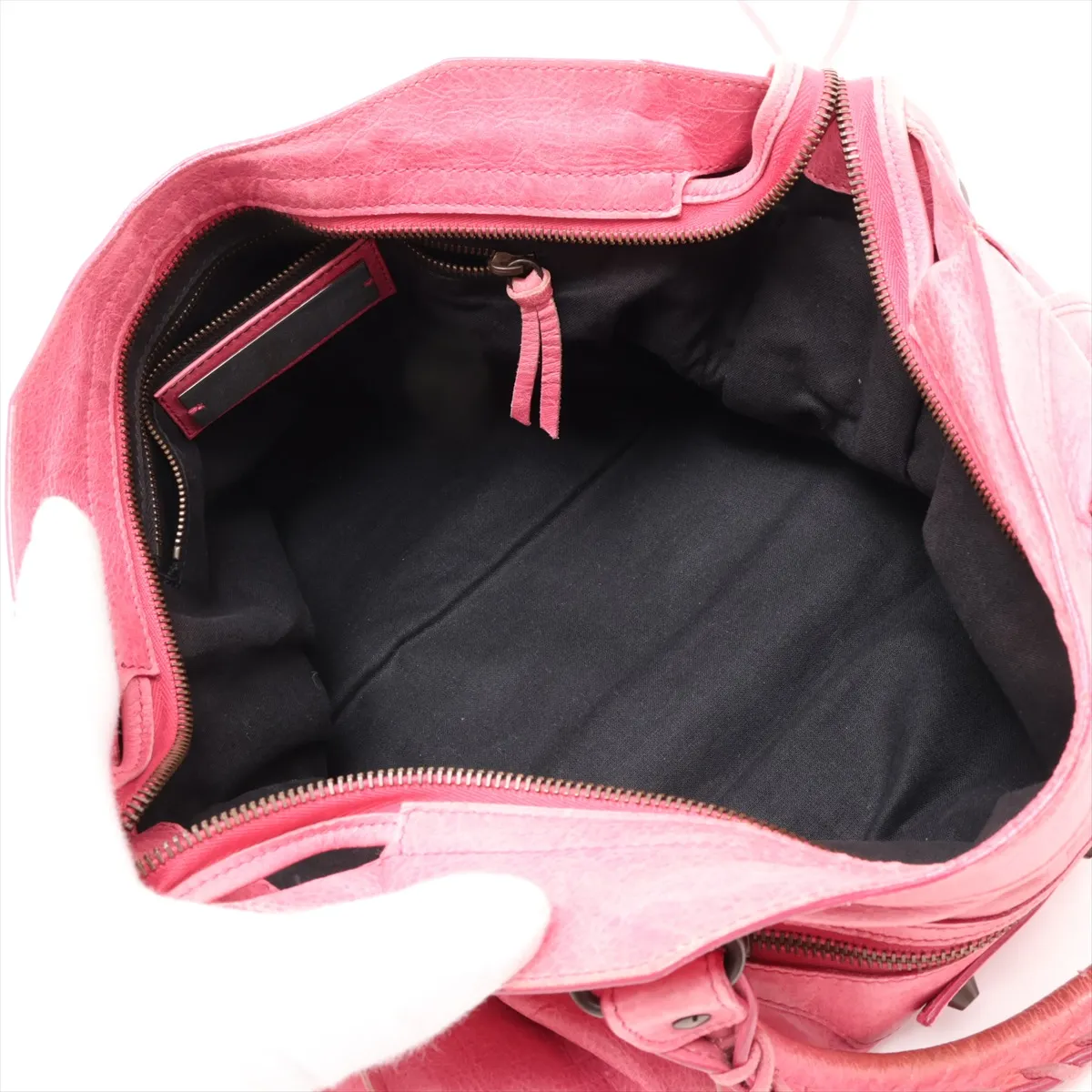 The City Leather 2-Way Handbag, Pink, 115748, with Mirror — view 8