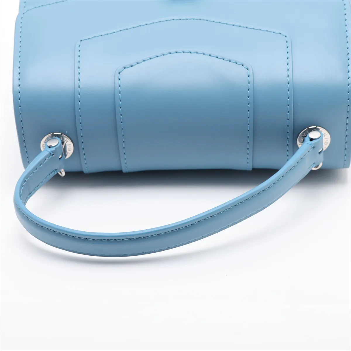 Serpenti Forever Leather 2-Way Handbag, Blue, with Mirror — view 5
