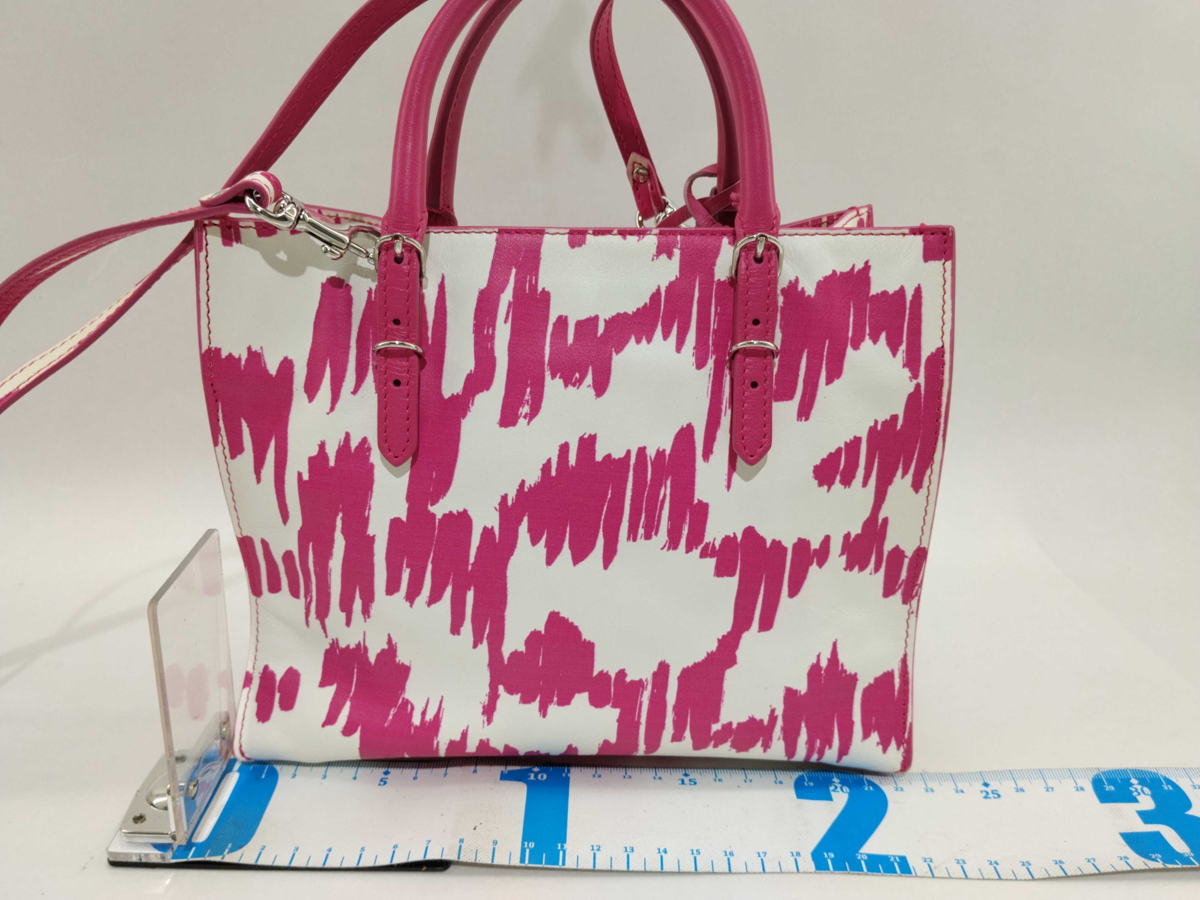 Mini Paper 2-Way Handbag, Pink x White, 338585 *Minor corner wear and stains. — view 2
