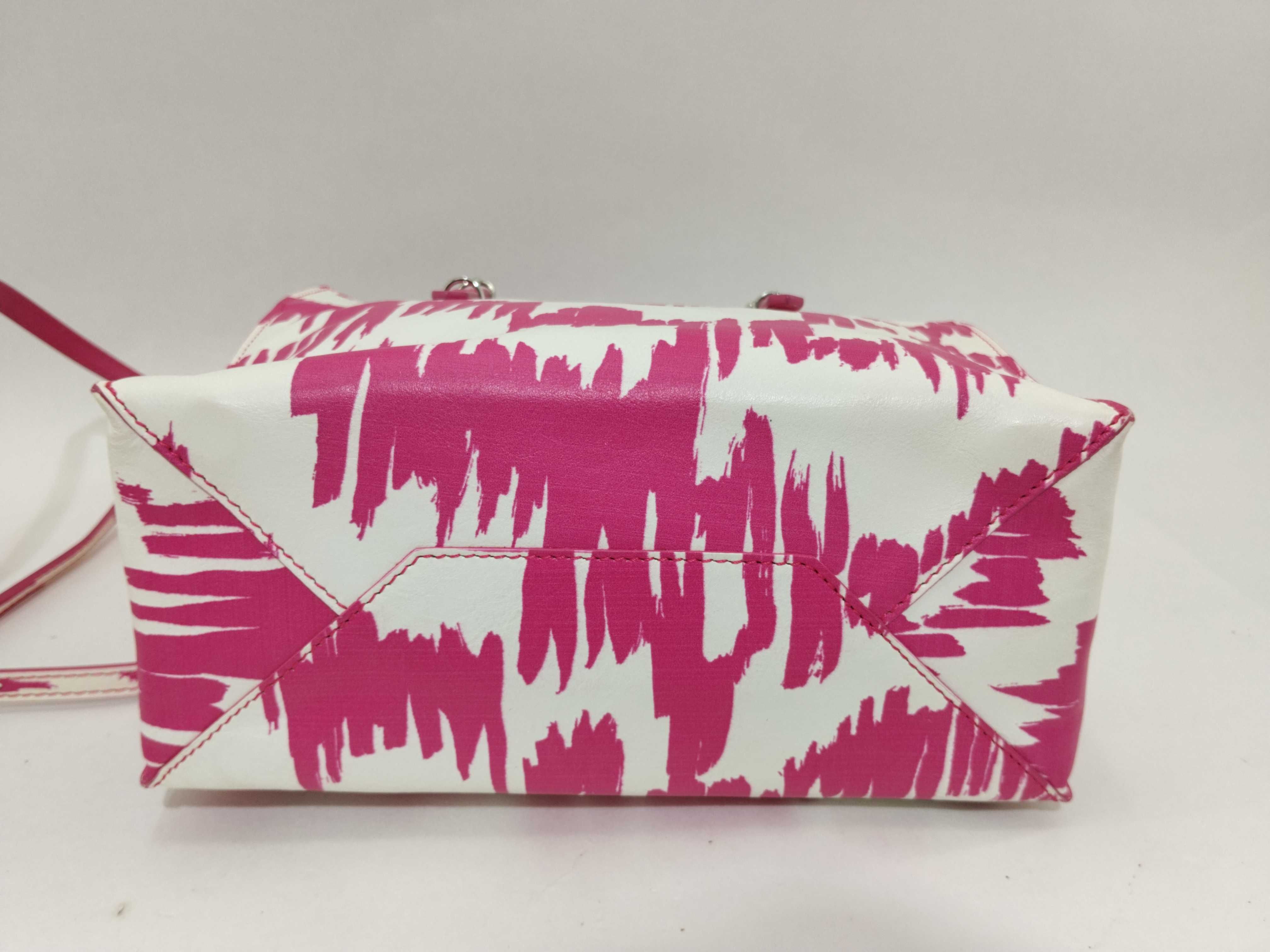 Mini Paper 2-Way Handbag, Pink x White, 338585 *Minor corner wear and stains. — view 3