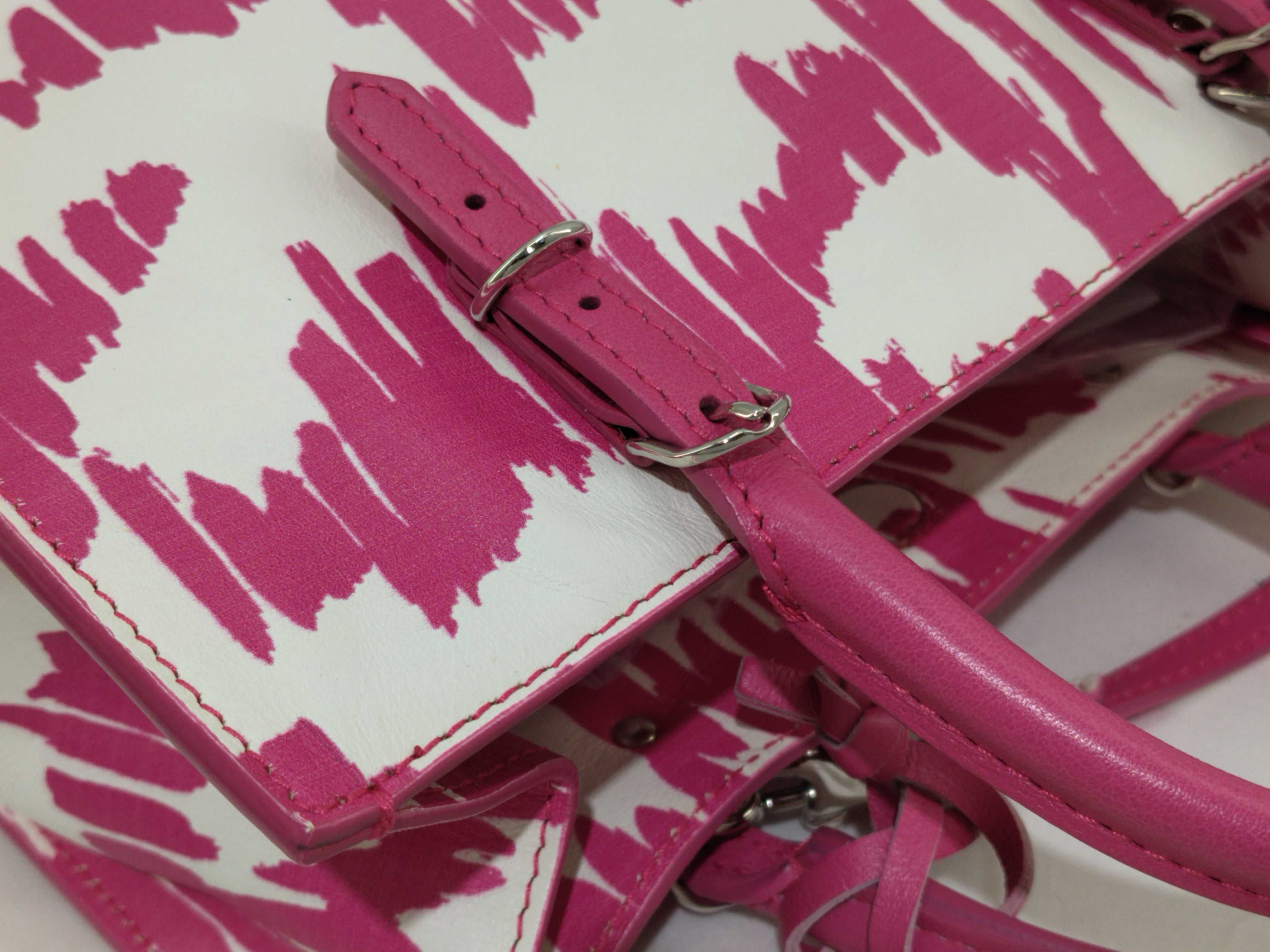 Mini Paper 2-Way Handbag, Pink x White, 338585 *Minor corner wear and stains. — view 6
