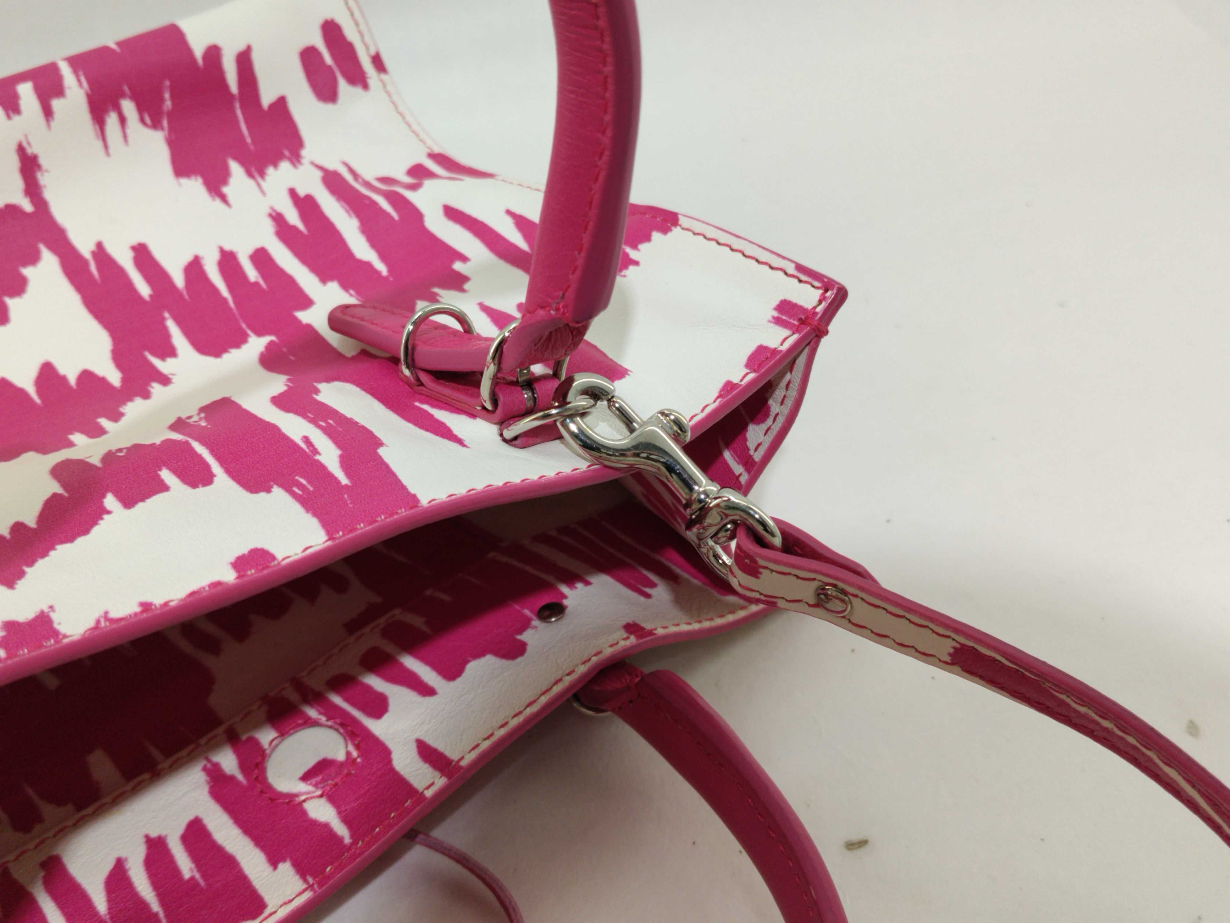 Mini Paper 2-Way Handbag, Pink x White, 338585 *Minor corner wear and stains. — view 7