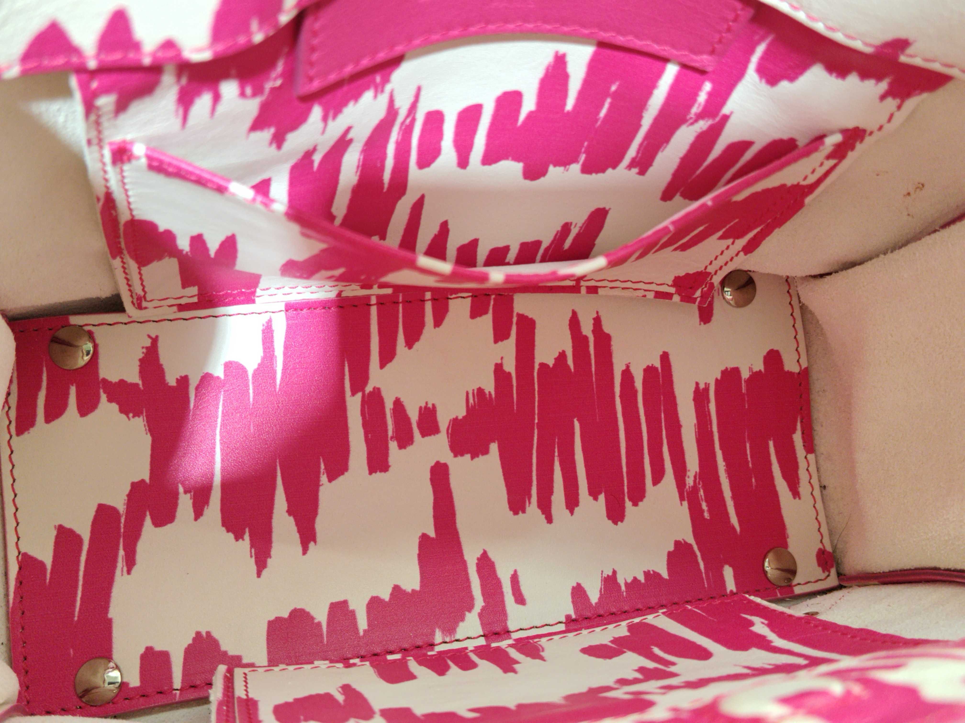 Mini Paper 2-Way Handbag, Pink x White, 338585 *Minor corner wear and stains. — view 9