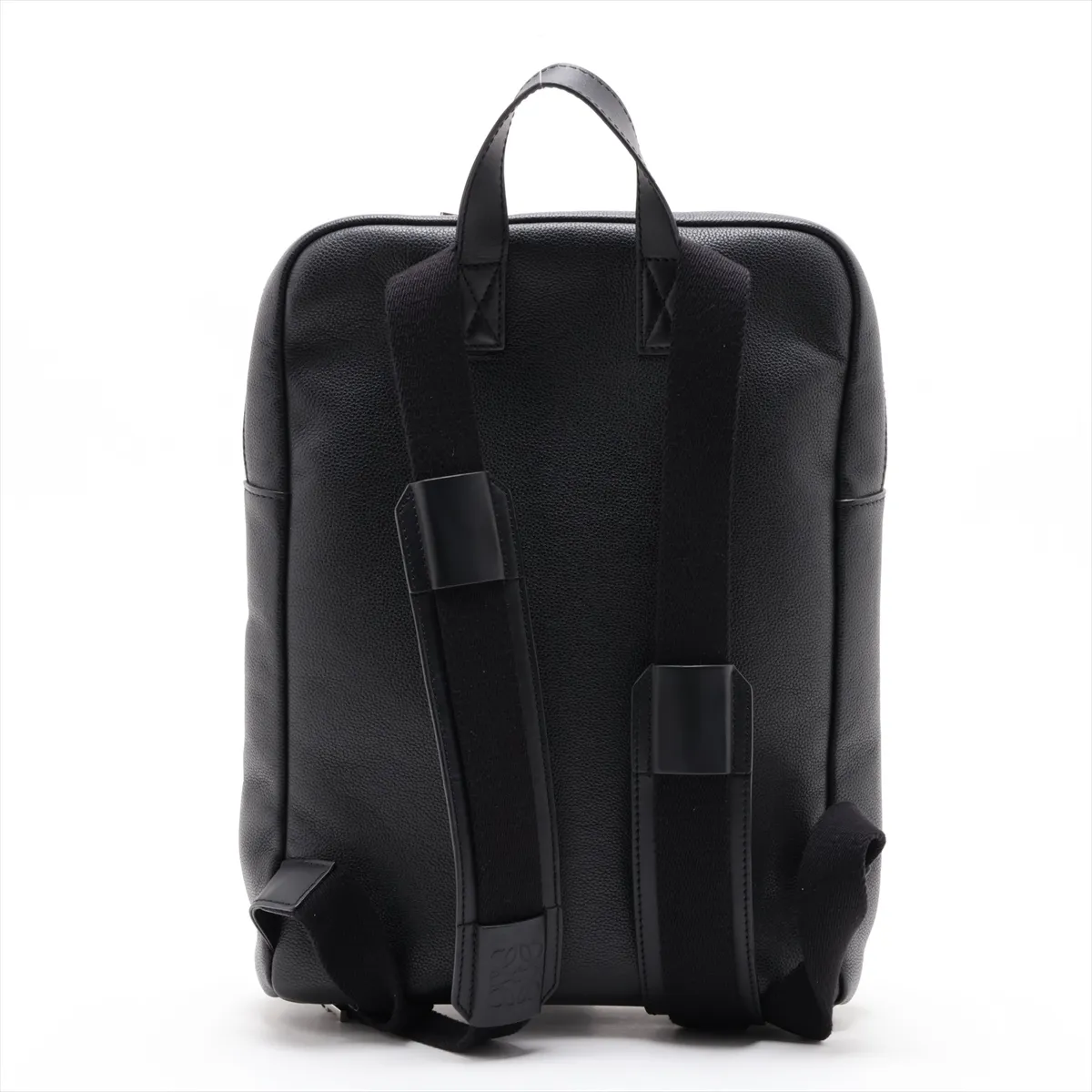 Military Leather Backpack/Rucksack, Black — view 2