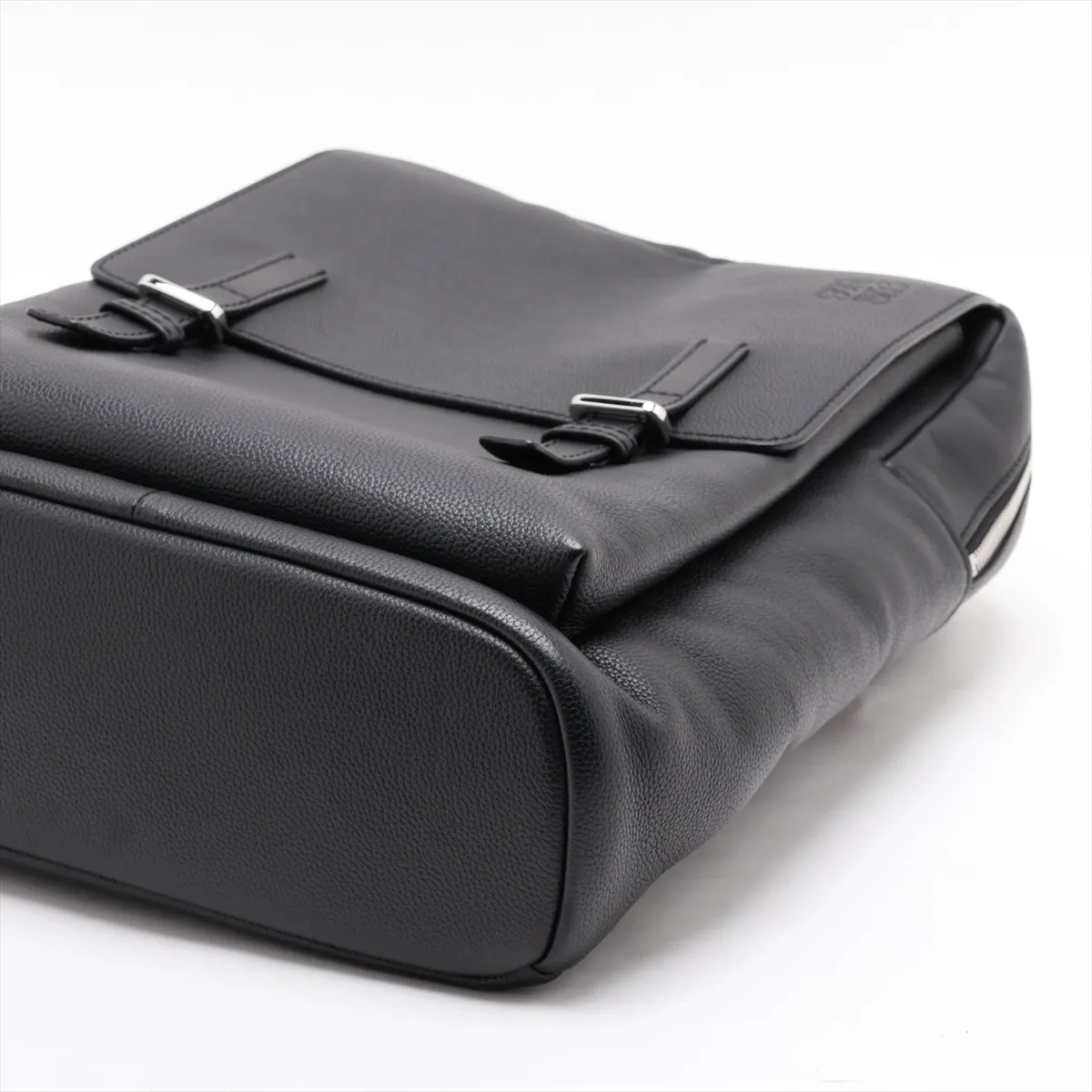 Military Leather Backpack/Rucksack, Black — view 3