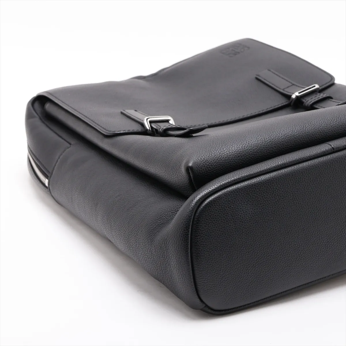 Military Leather Backpack/Rucksack, Black — view 4