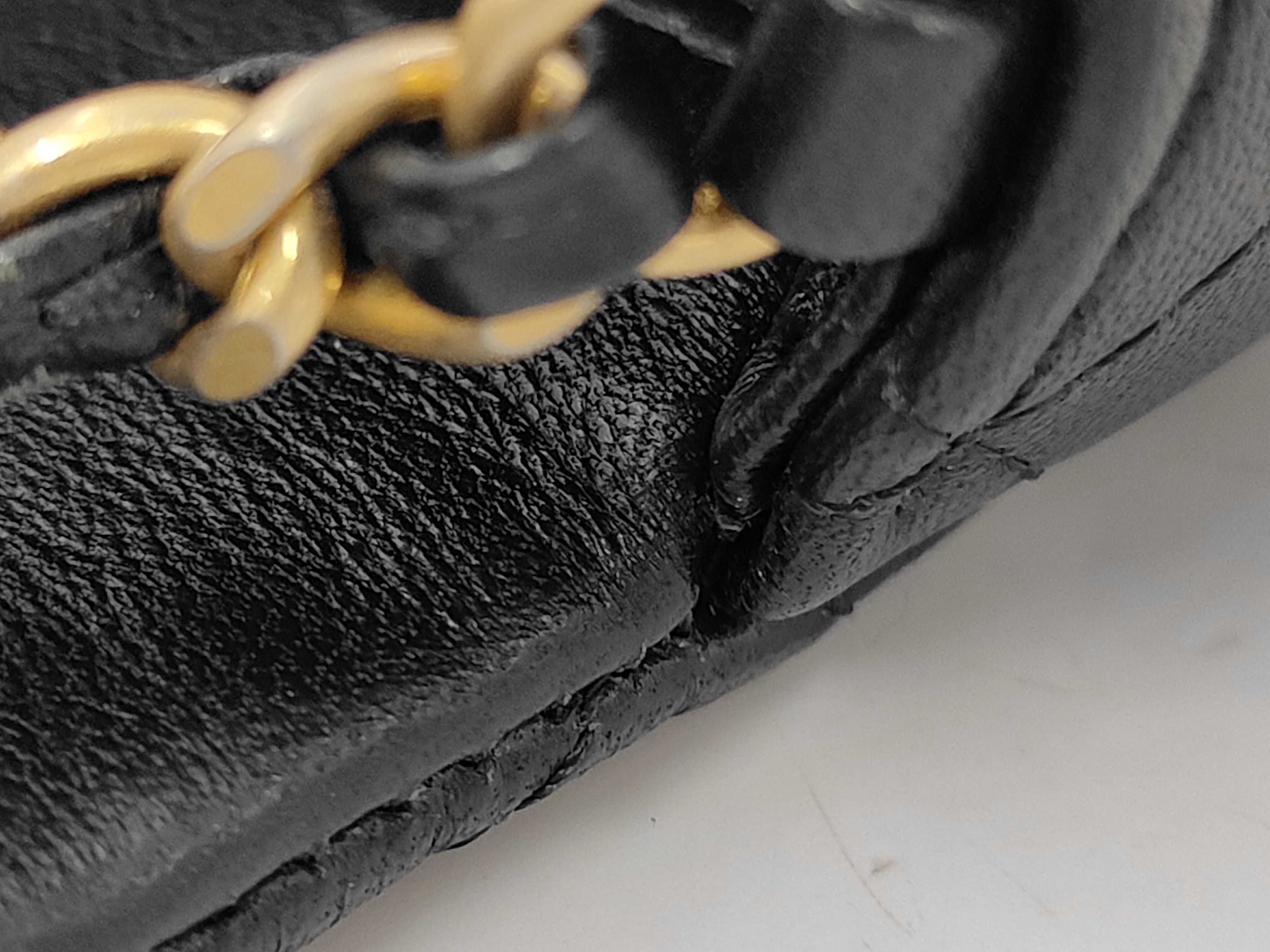 Mini Matelassé Lambskin Chain Bag with Rhinestones, Black, Gold Hardware, Shoulder Bag — view 11
