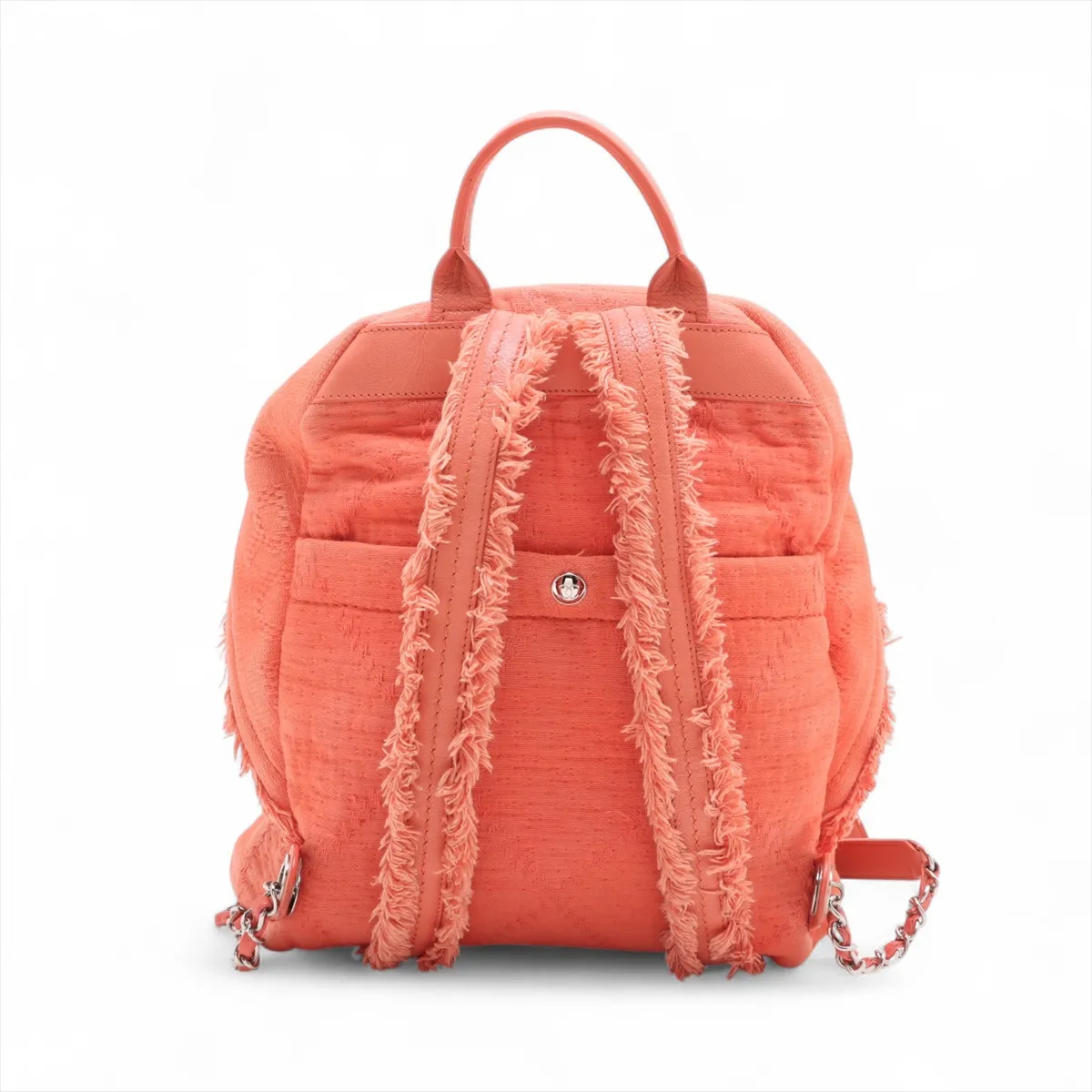 Coco Mark Canvas Chain Backpack, Orange, Silver Hardware, 27553861, Serial Number 27 — view 2