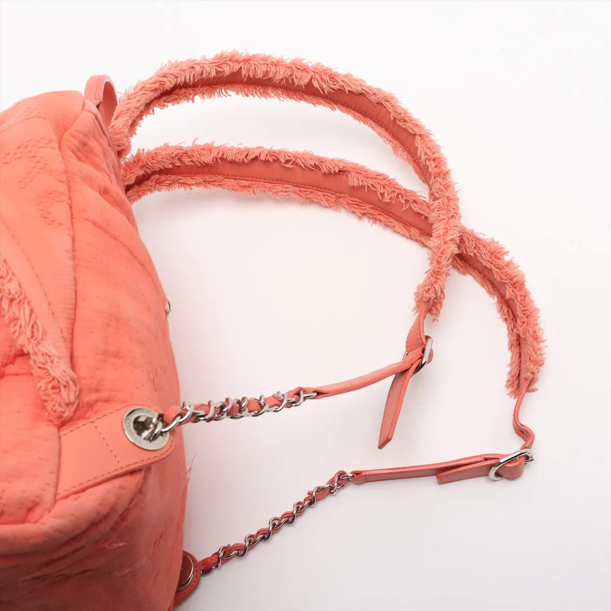 Coco Mark Canvas Chain Backpack, Orange, Silver Hardware, 27553861, Serial Number 27 — view 6