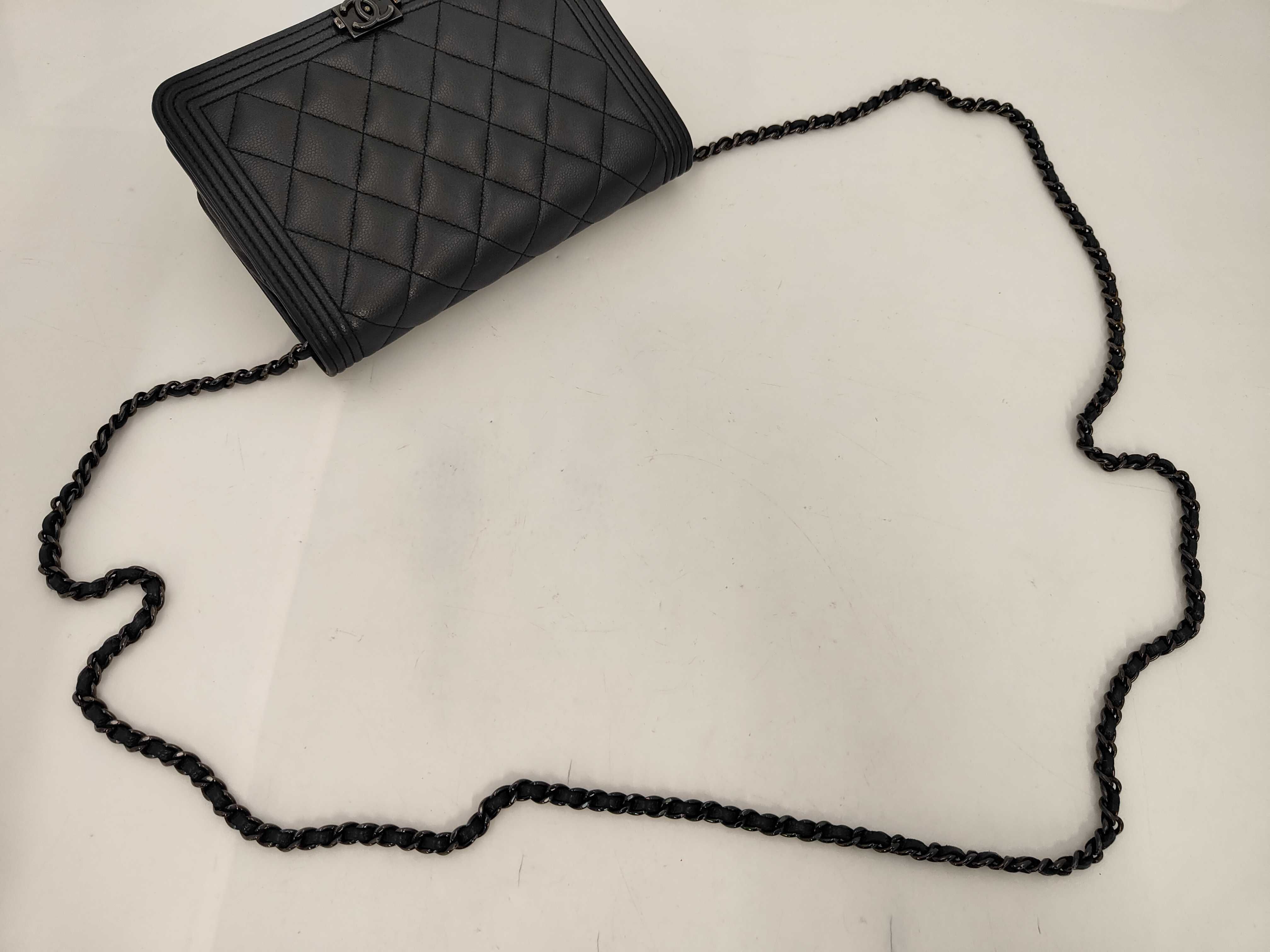 Boy Chanel Chain Wallet Chain Shoulder Bag Black (Serial Number 24) — view 3