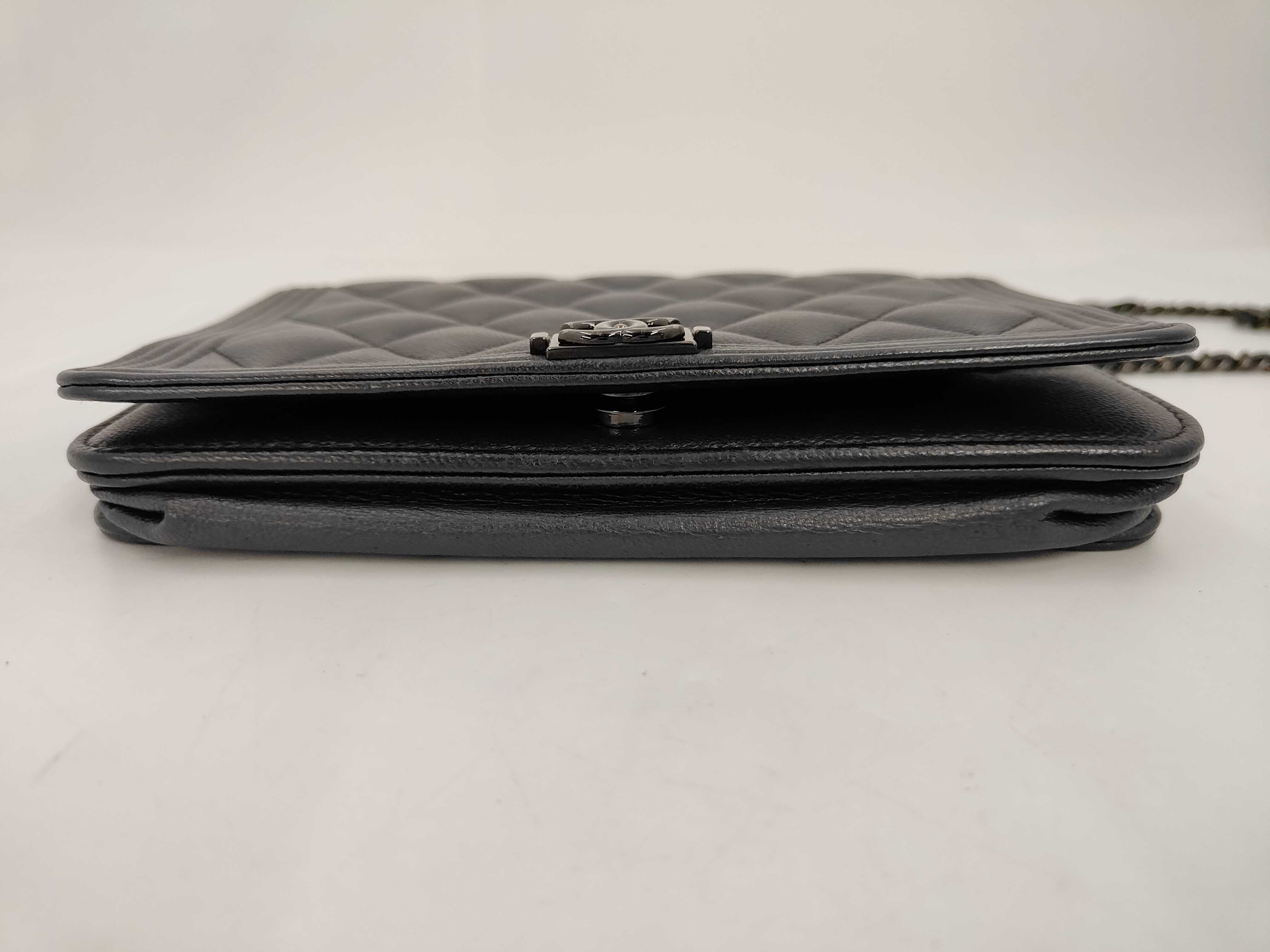 Boy Chanel Chain Wallet Chain Shoulder Bag Black (Serial Number 24) — view 6