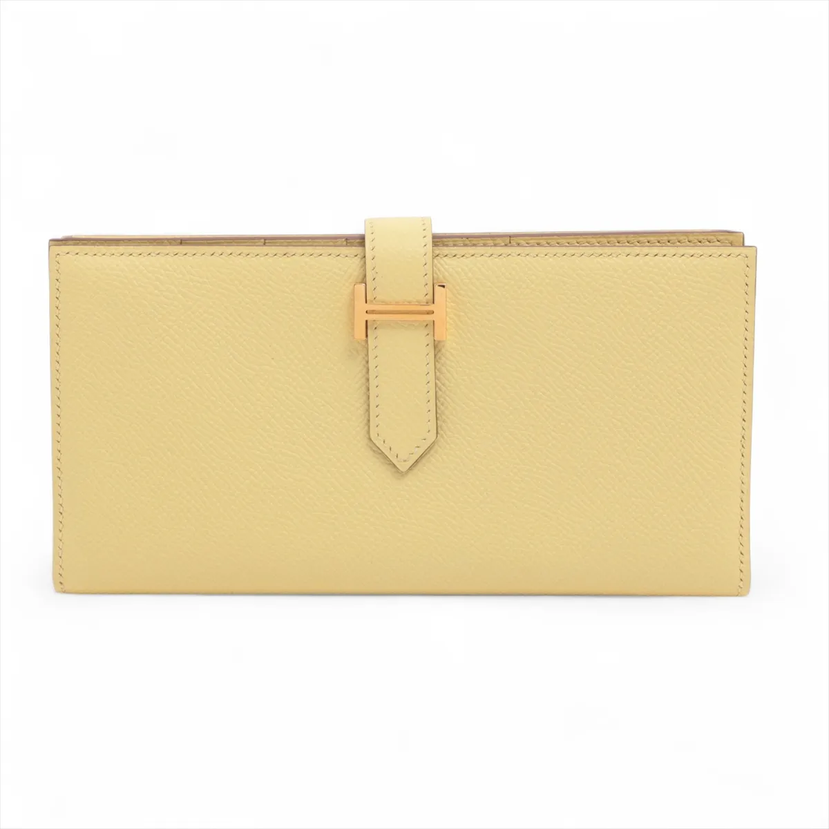 Bearn Soufflé Veau Epsom Long Wallet Jaune Poussin Gold Hardware R:2014