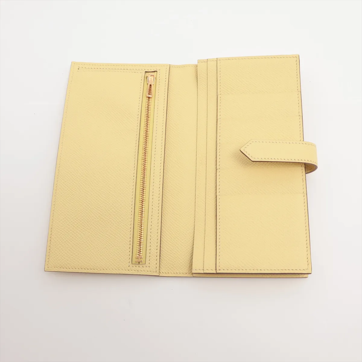 Bearn Soufflé Veau Epsom Long Wallet Jaune Poussin Gold Hardware R:2014 — view 3