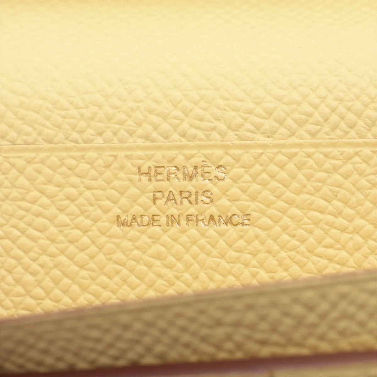 Bearn Soufflé Veau Epsom Long Wallet Jaune Poussin Gold Hardware R:2014 — view 9