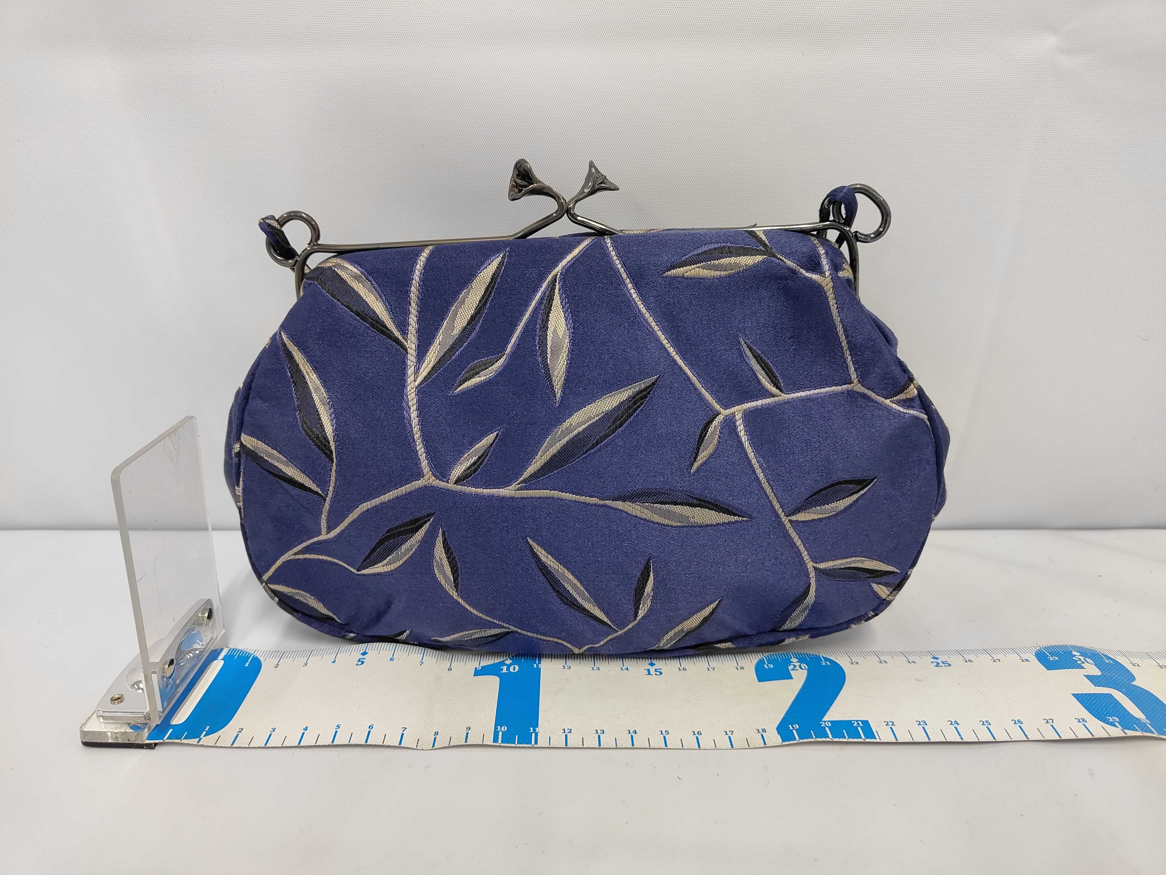 handbag, satin, navy — view 2
