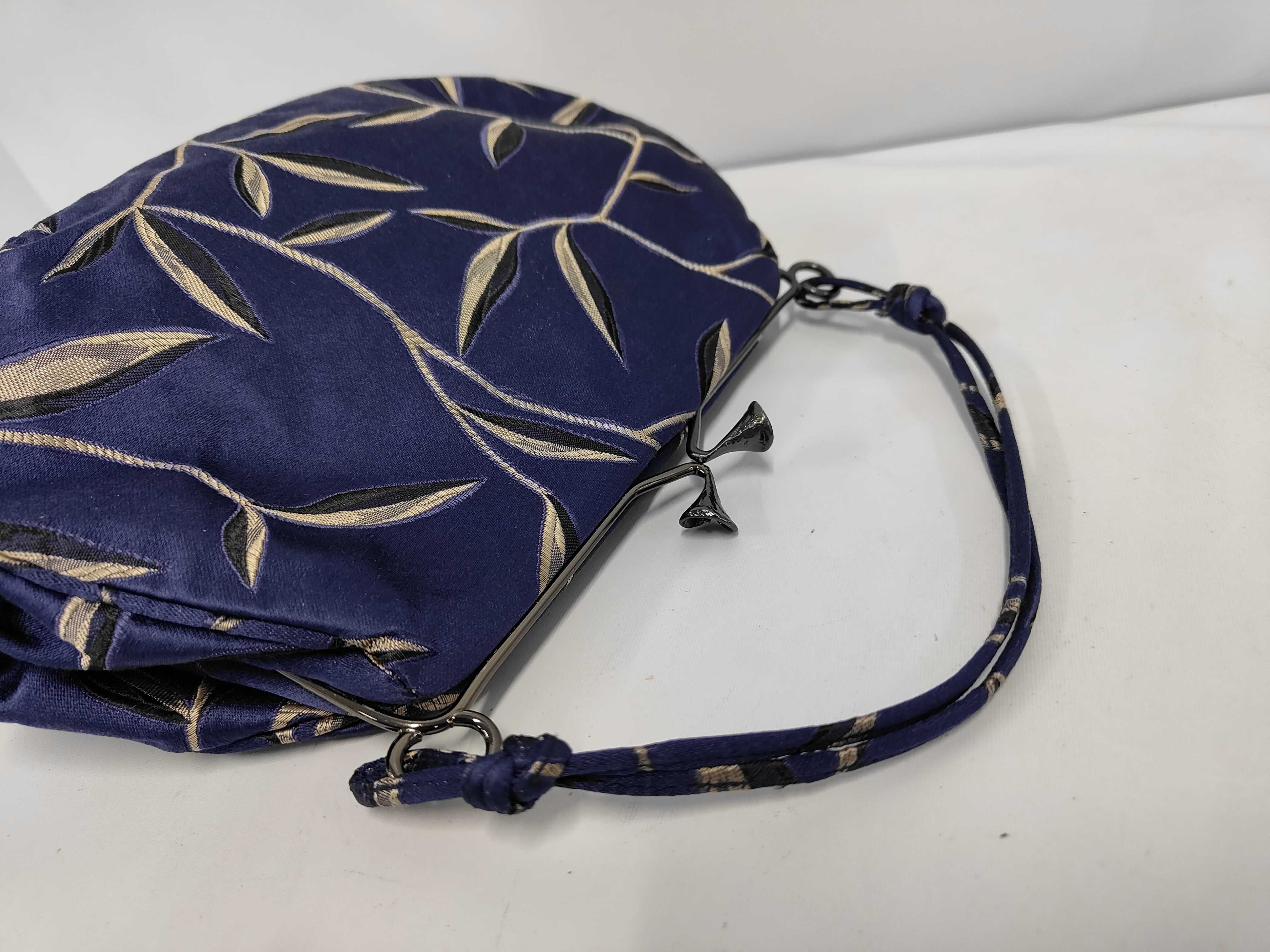 handbag, satin, navy — view 5