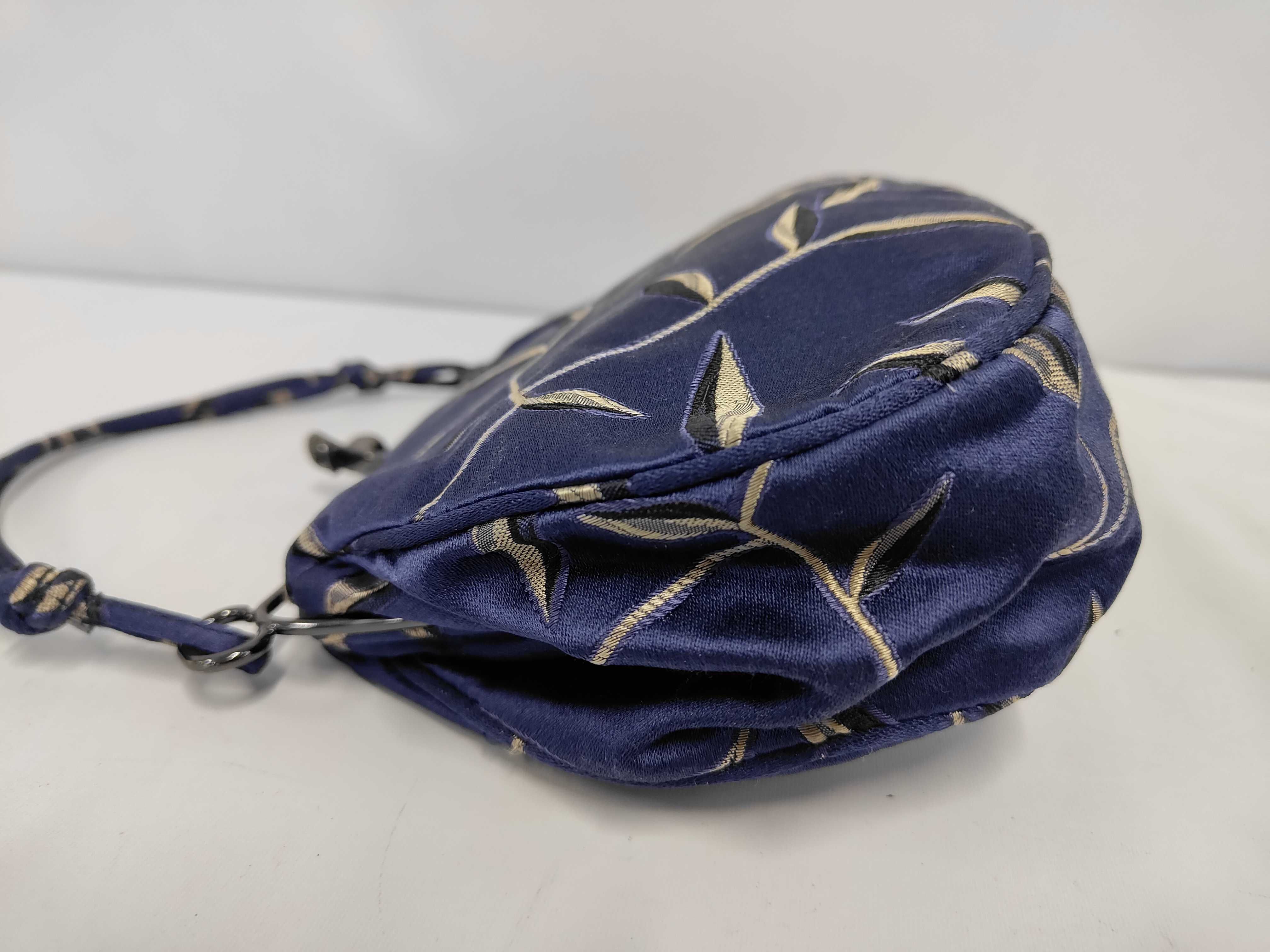handbag, satin, navy — view 8