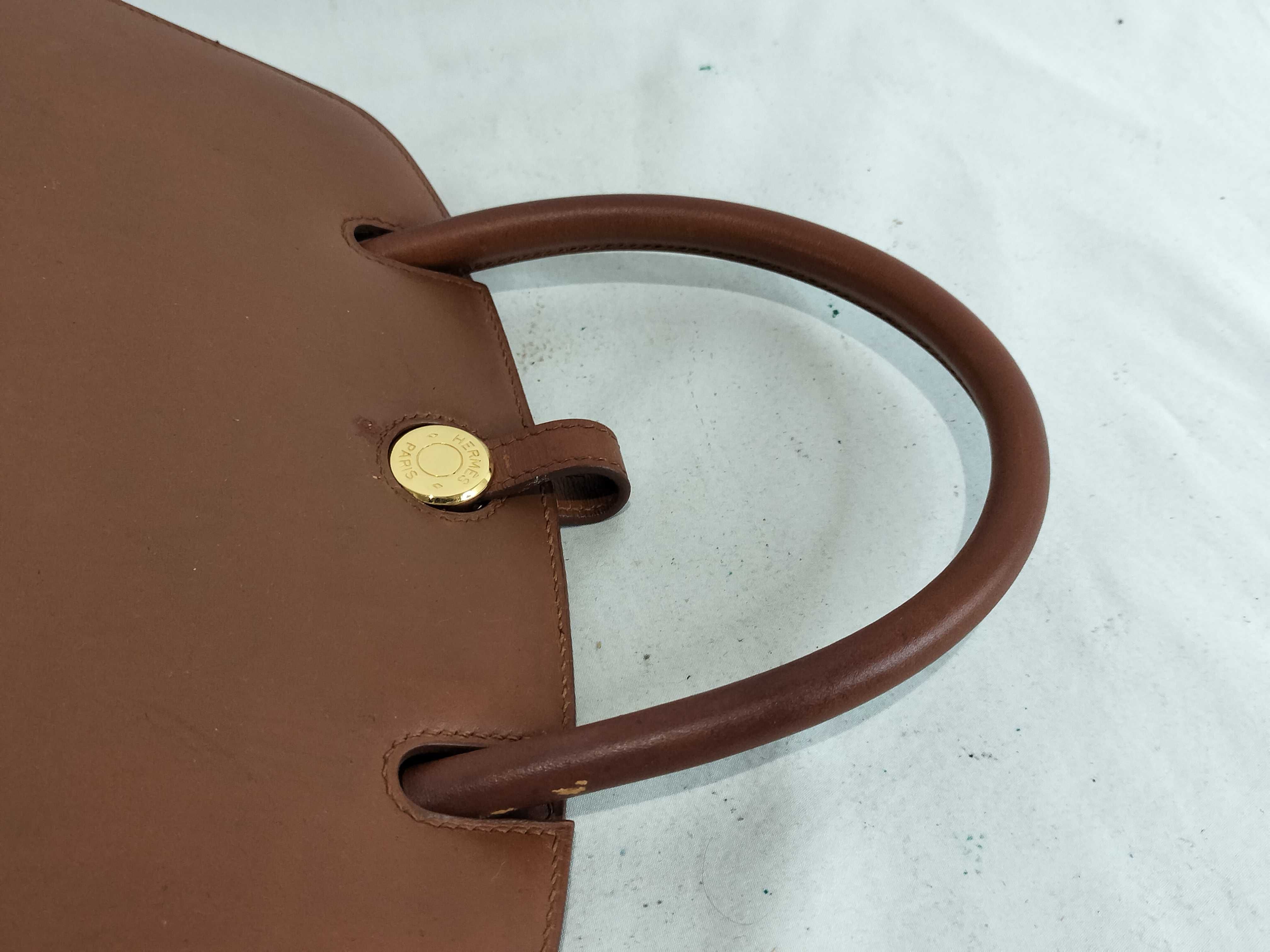 Dalvy E stamp Box calf Hermes brown handbag — view 4
