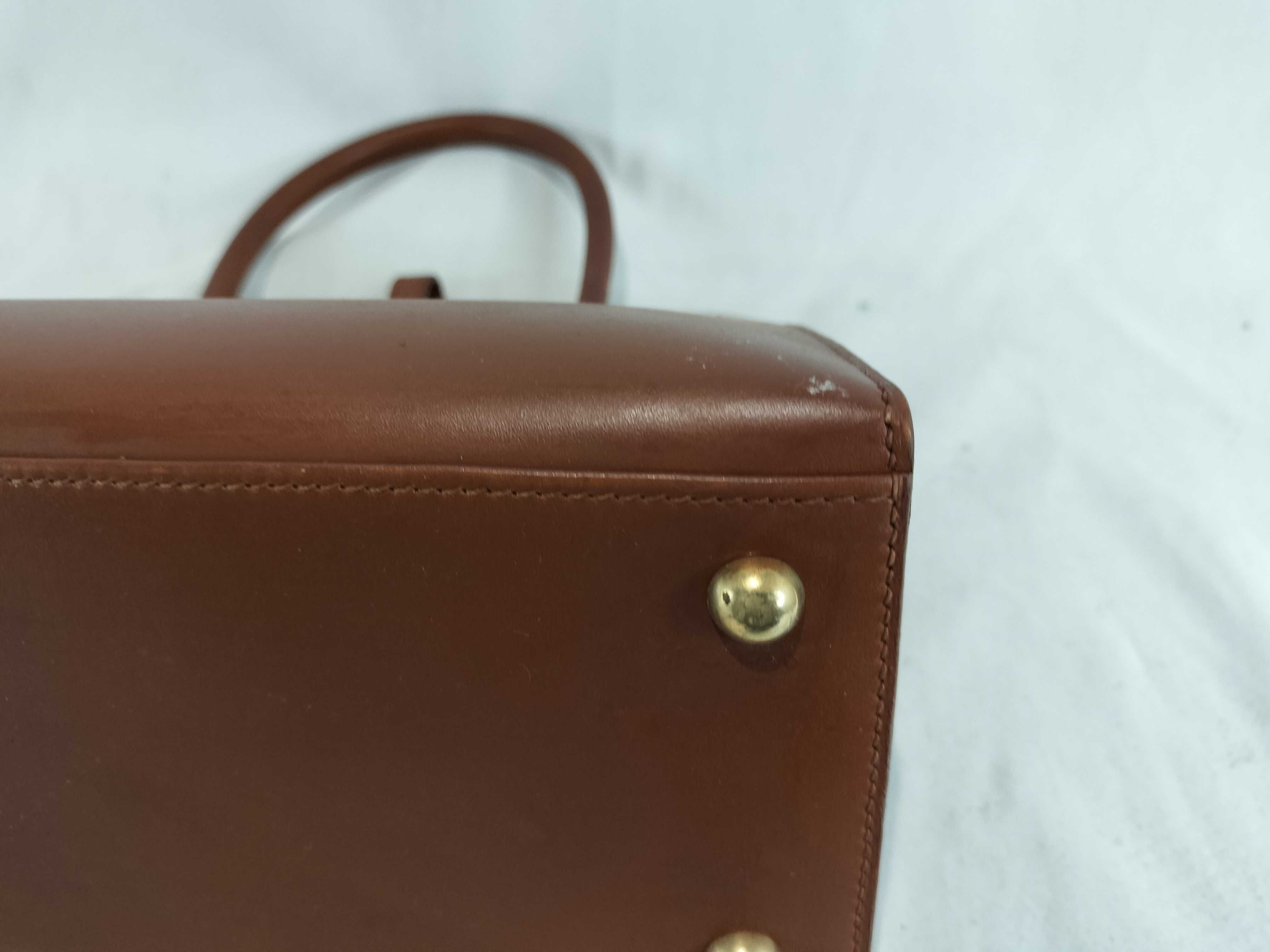 Dalvy E stamp Box calf Hermes brown handbag — view 7