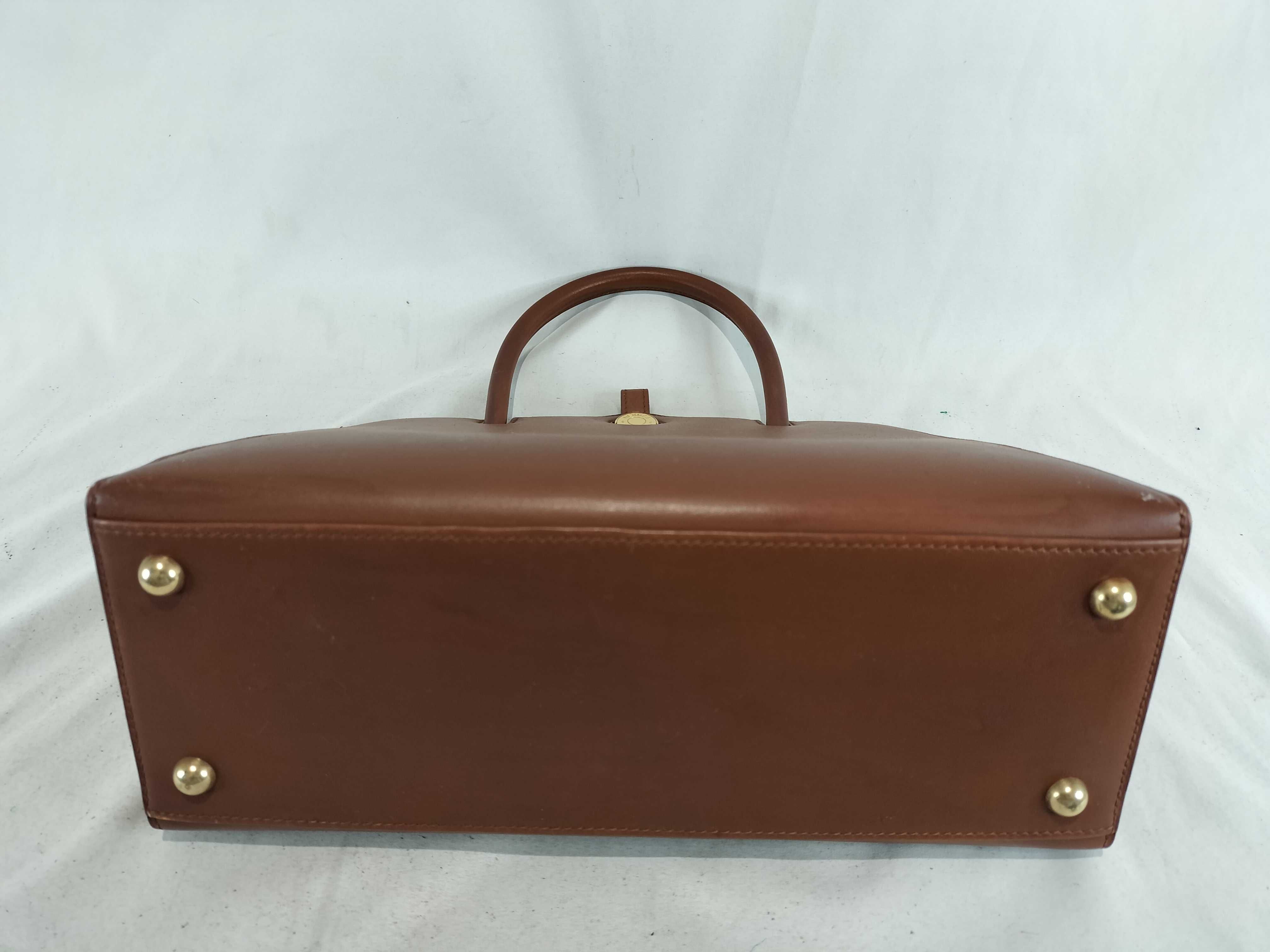 Dalvy E stamp Box calf Hermes brown handbag — view 8